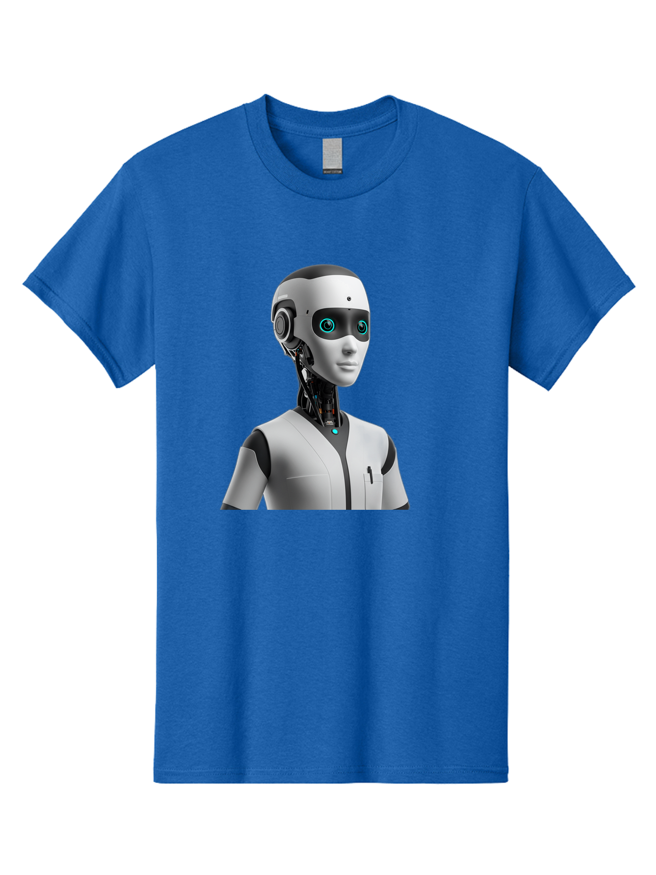 Robot-Head-1 Men'S Graphic Tee, 100% Cotton, Comfortable Casual Summer Wear, Machine Washable, Humanoid Robot, Futuristic Design, Artificial Intelligence, Robotic Features, Cybernetic Enhancements, Advanced Technology, Futuristic Character, Bab351 29
