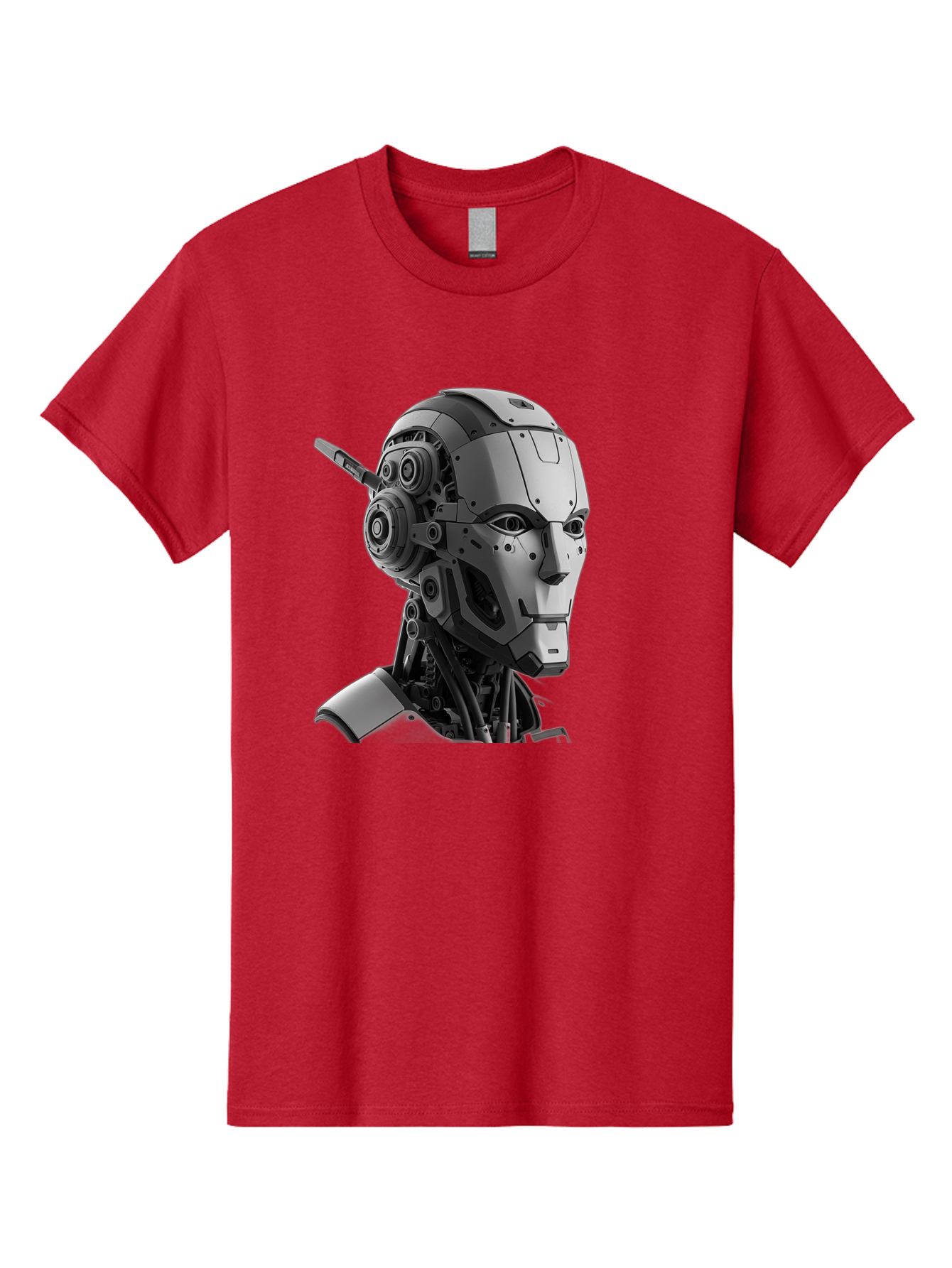 Robot-Head Men'S Graphic Tee, 100% Cotton, Comfortable Casual Summer Wear, Machine Washable, Robotic Head, Futuristic Design, Mechanical Face, Gray Metallic Finish, Technological Innovation, Advanced Robotics, Artificial Intelligence, Bab352 27