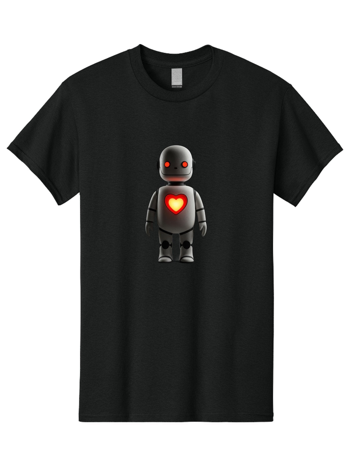Robot-Heart Men'S Graphic Tee, 100% Cotton, Comfortable Casual Summer Wear, Machine Washable, Robot With Heart, Digital Art, Futuristic Design, Red Heart Symbol, Cyborg Illustration, Artificial Intelligence, Robot Love, Tech Design Bab353 13