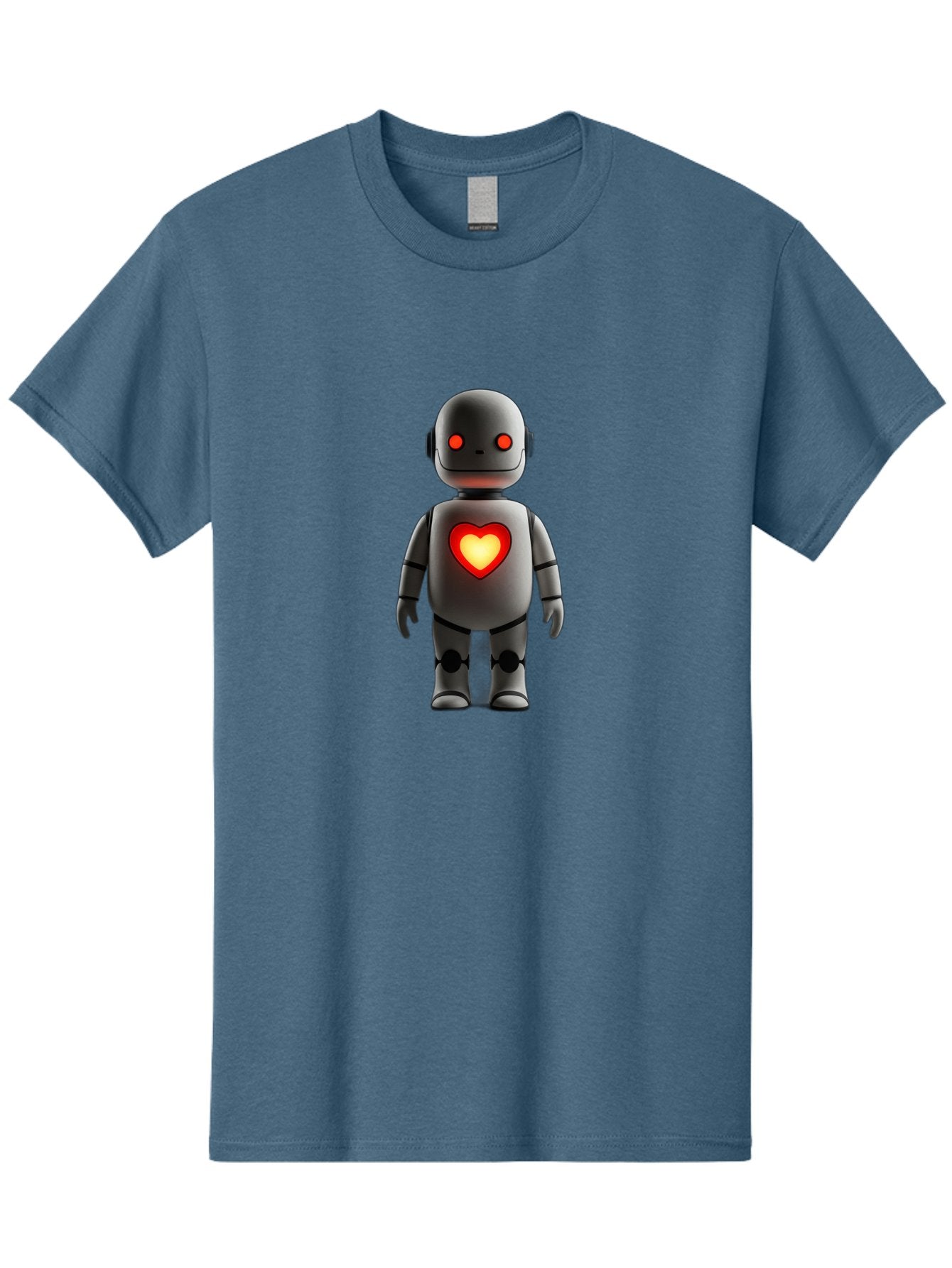 Robot-Heart Men'S Graphic Tee, 100% Cotton, Comfortable Casual Summer Wear, Machine Washable, Robot With Heart, Digital Art, Futuristic Design, Red Heart Symbol, Cyborg Illustration, Artificial Intelligence, Robot Love, Tech Design Bab353 14