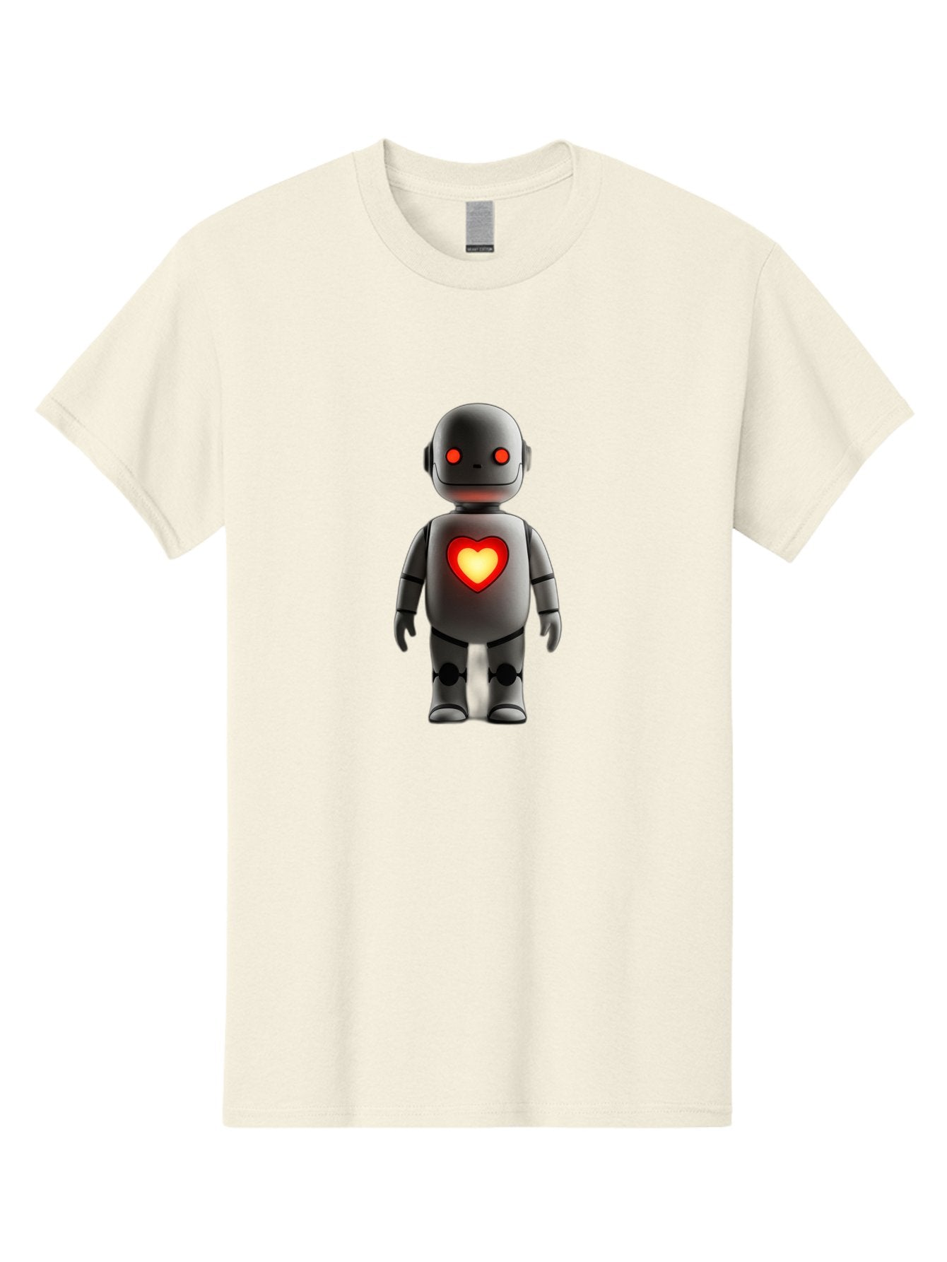 Robot-Heart Men'S Graphic Tee, 100% Cotton, Comfortable Casual Summer Wear, Machine Washable, Robot With Heart, Digital Art, Futuristic Design, Red Heart Symbol, Cyborg Illustration, Artificial Intelligence, Robot Love, Tech Design Bab353 12
