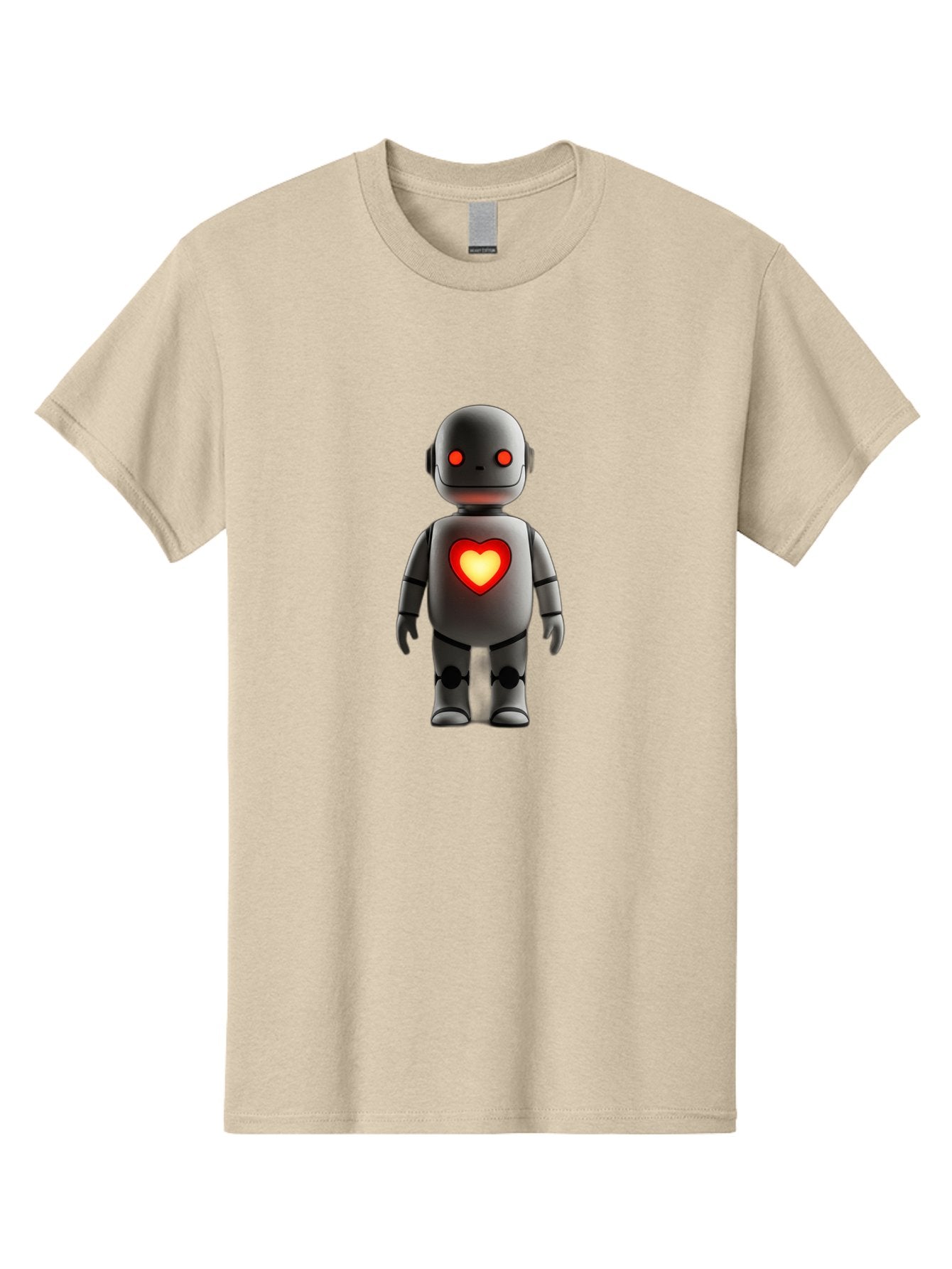 Robot-Heart Men'S Graphic Tee, 100% Cotton, Comfortable Casual Summer Wear, Machine Washable, Robot With Heart, Digital Art, Futuristic Design, Red Heart Symbol, Cyborg Illustration, Artificial Intelligence, Robot Love, Tech Design Bab353 11