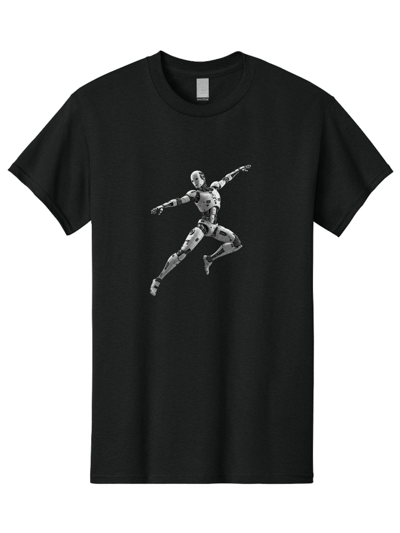 Robot-In-Mid-Air Men'S Graphic Tee, 100% Cotton, Comfortable Casual Summer Wear, Machine Washable, Robot In Mid-Air, Robotic Dance, Futuristic Technology, Robotic Limbs, Mechanical Movement, Silver Robot, Futuristic Design, Modern Android, Bab354 8