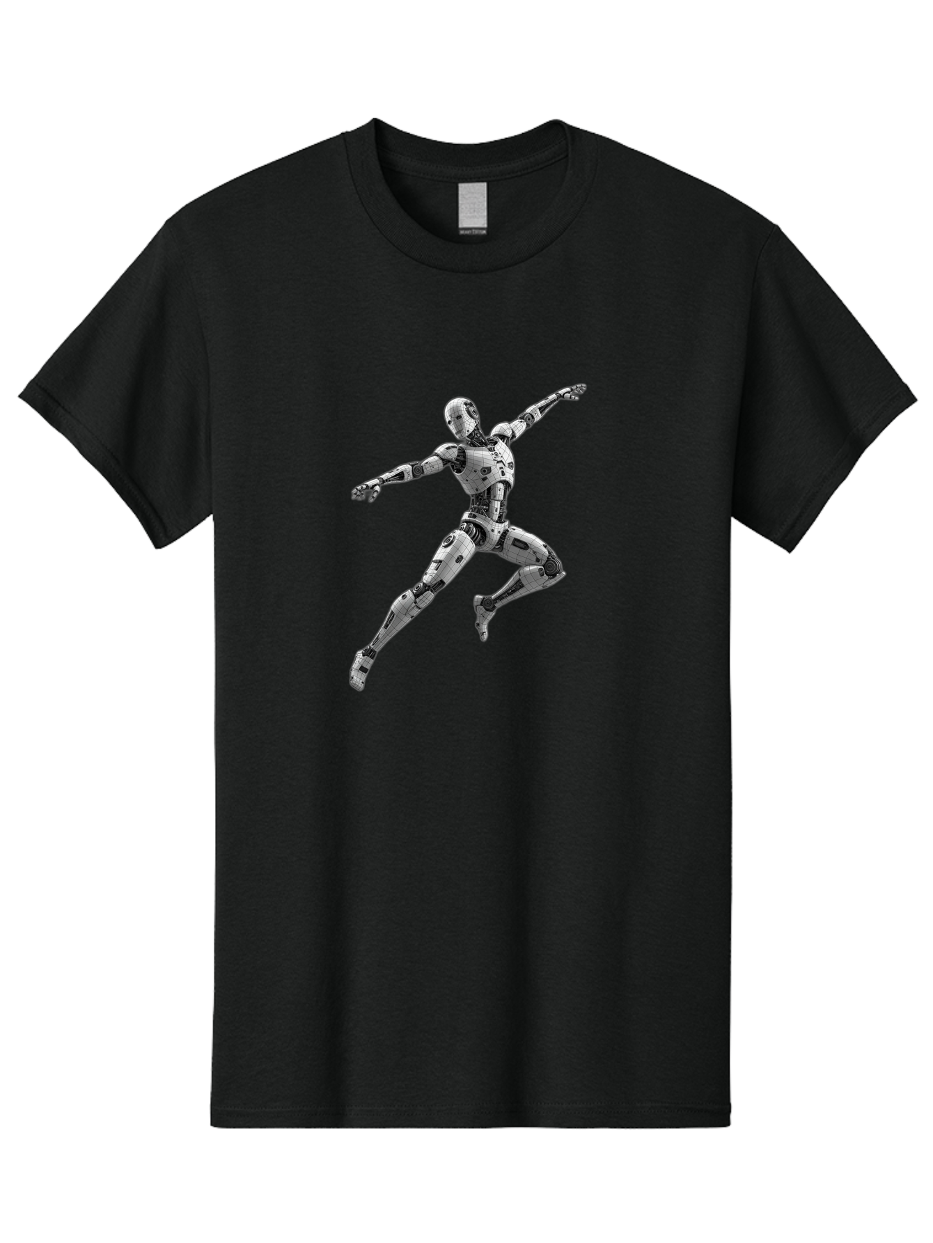 Robot-In-Mid-Air Men'S Graphic Tee, 100% Cotton, Comfortable Casual Summer Wear, Machine Washable, Robot In Mid-Air, Robotic Dance, Futuristic Technology, Robotic Limbs, Mechanical Movement, Silver Robot, Futuristic Design, Modern Android, Bab354 11