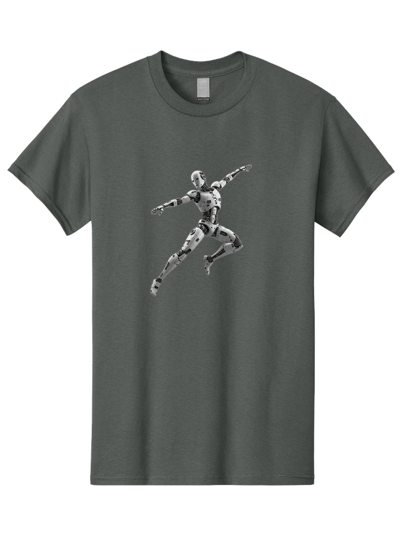 Robot-In-Mid-Air Men'S Graphic Tee, 100% Cotton, Comfortable Casual Summer Wear, Machine Washable, Robot In Mid-Air, Robotic Dance, Futuristic Technology, Robotic Limbs, Mechanical Movement, Silver Robot, Futuristic Design, Modern Android, Bab354 13
