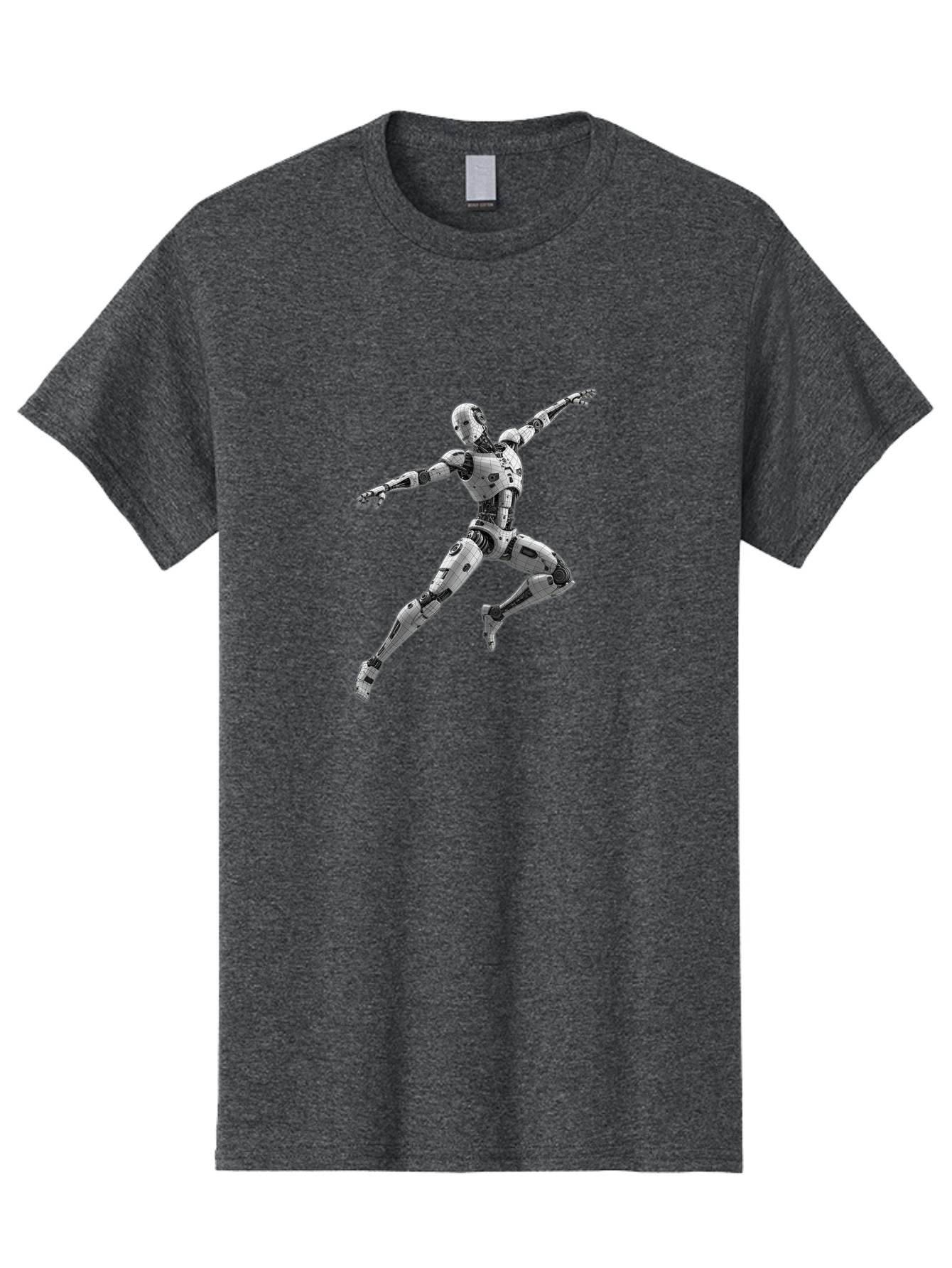 Robot-In-Mid-Air Men'S Graphic Tee, 100% Cotton, Comfortable Casual Summer Wear, Machine Washable, Robot In Mid-Air, Robotic Dance, Futuristic Technology, Robotic Limbs, Mechanical Movement, Silver Robot, Futuristic Design, Modern Android, Bab354 23