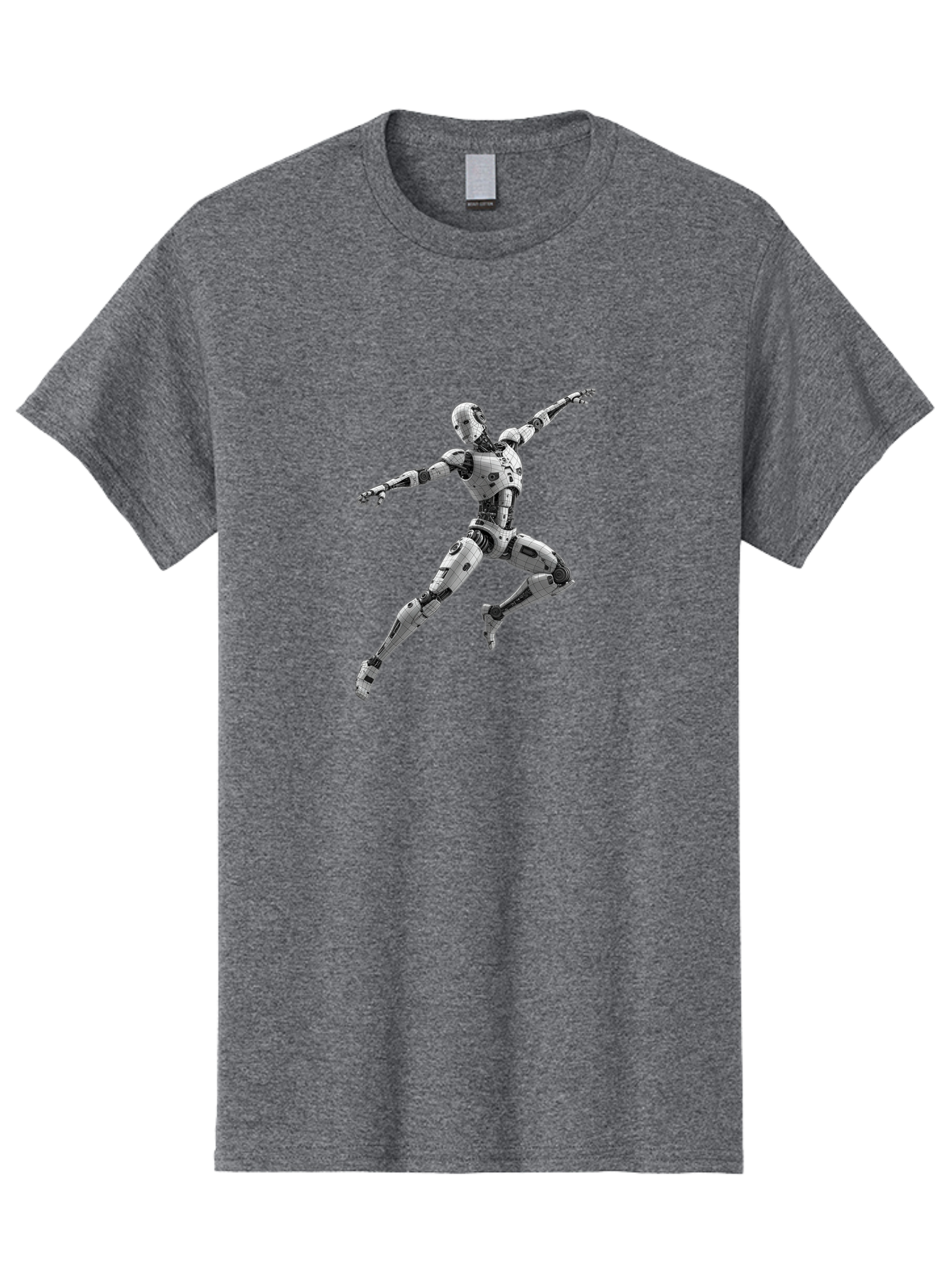 Robot-In-Mid-Air Men'S Graphic Tee, 100% Cotton, Comfortable Casual Summer Wear, Machine Washable, Robot In Mid-Air, Robotic Dance, Futuristic Technology, Robotic Limbs, Mechanical Movement, Silver Robot, Futuristic Design, Modern Android, Bab354 17