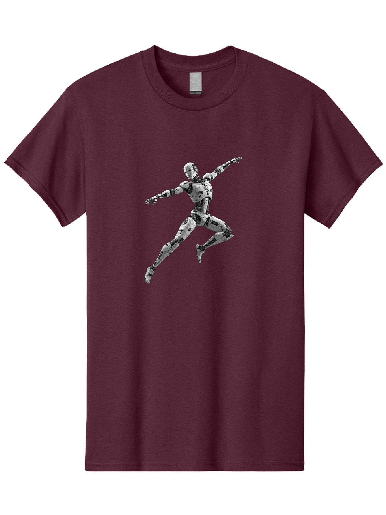 Robot-In-Mid-Air Men'S Graphic Tee, 100% Cotton, Comfortable Casual Summer Wear, Machine Washable, Robot In Mid-Air, Robotic Dance, Futuristic Technology, Robotic Limbs, Mechanical Movement, Silver Robot, Futuristic Design, Modern Android, Bab354 9