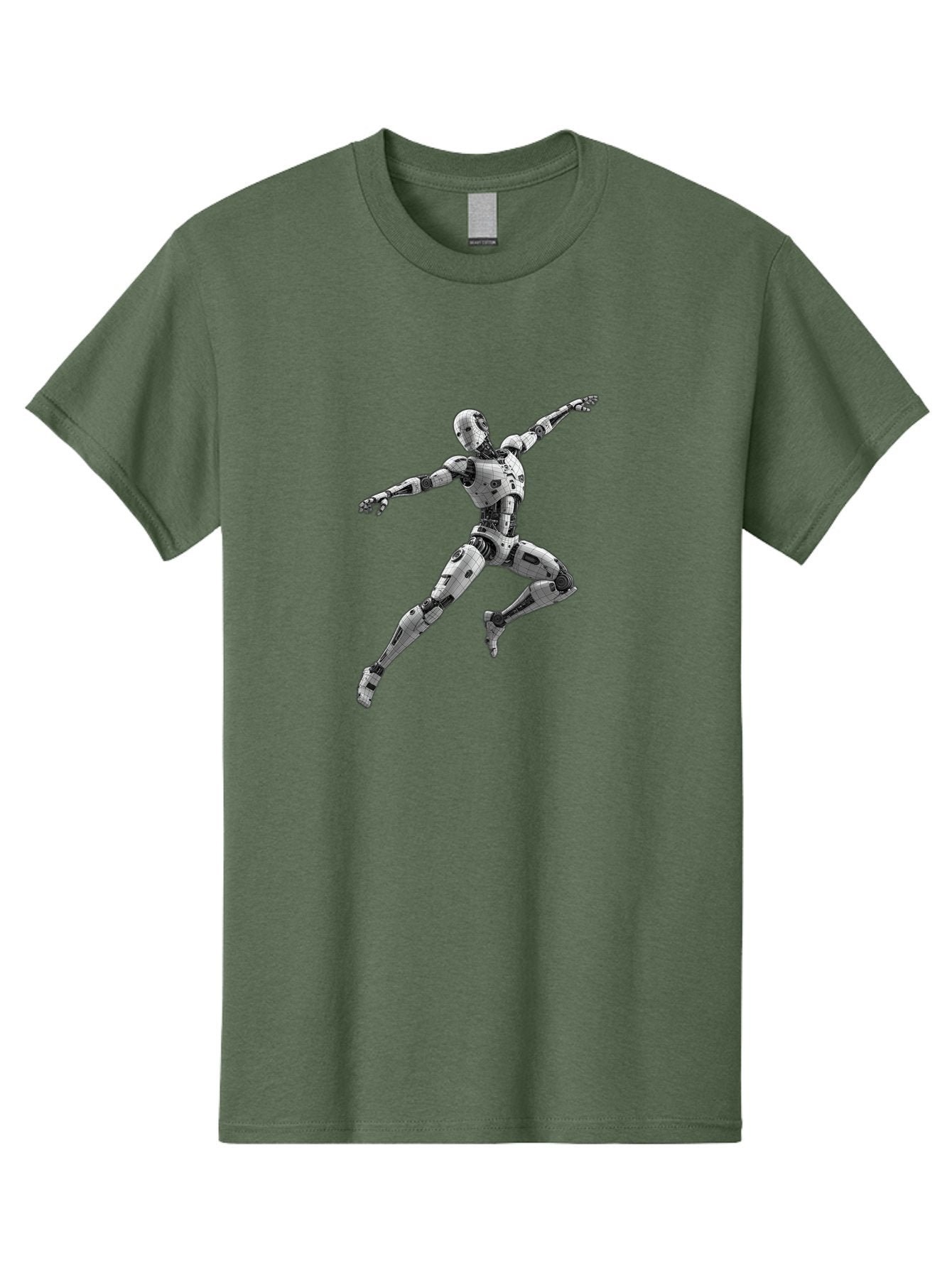 Robot-In-Mid-Air Men'S Graphic Tee, 100% Cotton, Comfortable Casual Summer Wear, Machine Washable, Robot In Mid-Air, Robotic Dance, Futuristic Technology, Robotic Limbs, Mechanical Movement, Silver Robot, Futuristic Design, Modern Android, Bab354 13