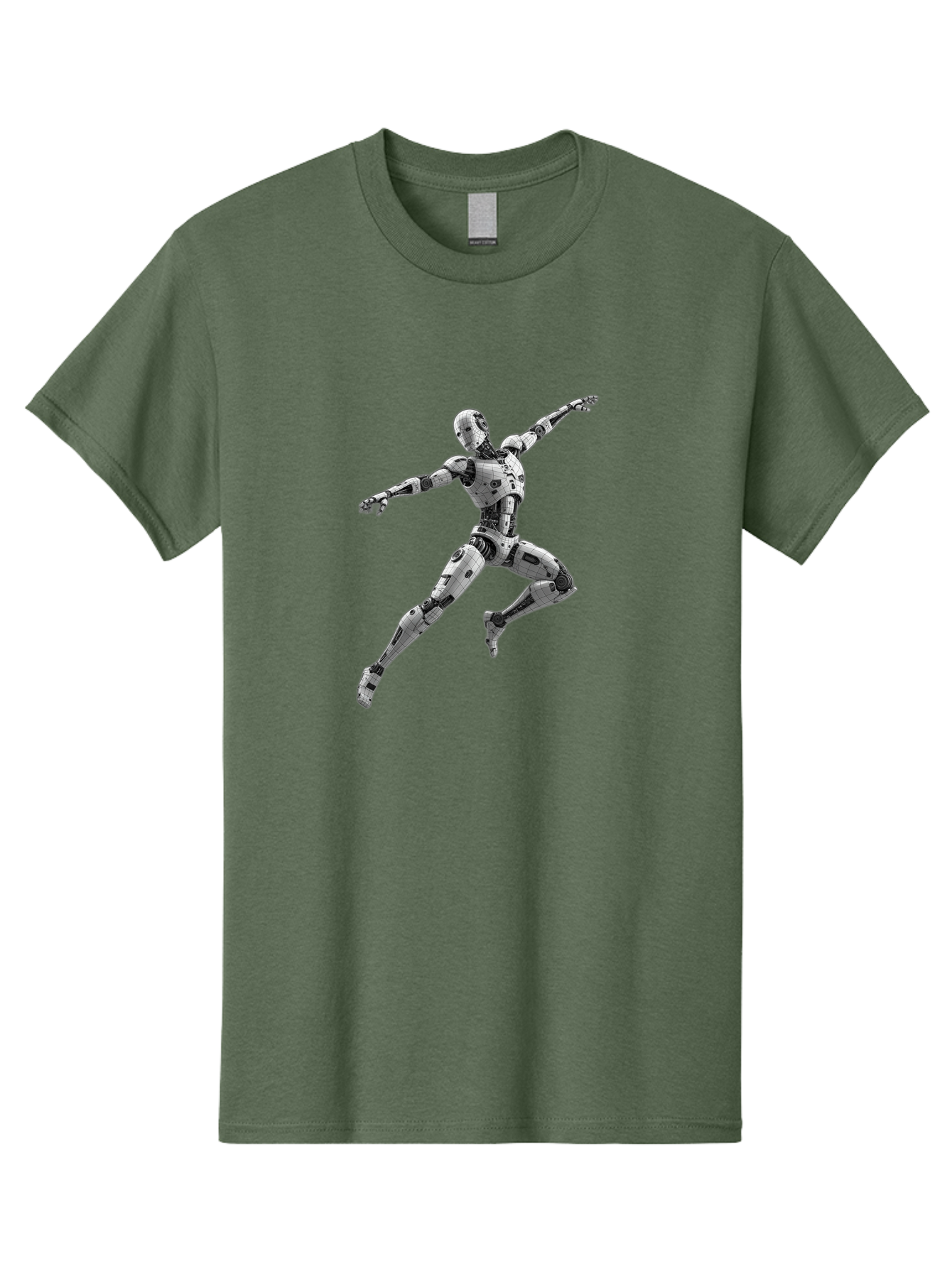 Robot-In-Mid-Air Men'S Graphic Tee, 100% Cotton, Comfortable Casual Summer Wear, Machine Washable, Robot In Mid-Air, Robotic Dance, Futuristic Technology, Robotic Limbs, Mechanical Movement, Silver Robot, Futuristic Design, Modern Android, Bab354 29