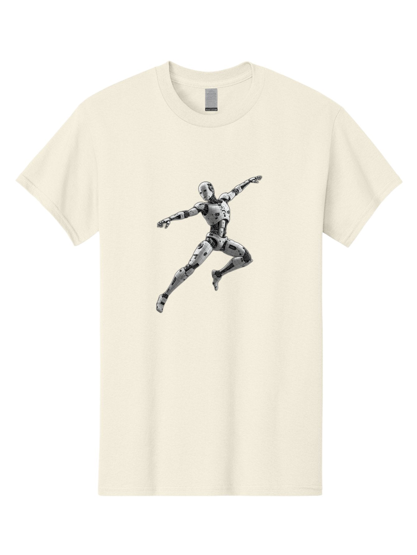 Robot-In-Mid-Air Men'S Graphic Tee, 100% Cotton, Comfortable Casual Summer Wear, Machine Washable, Robot In Mid-Air, Robotic Dance, Futuristic Technology, Robotic Limbs, Mechanical Movement, Silver Robot, Futuristic Design, Modern Android, Bab354 14