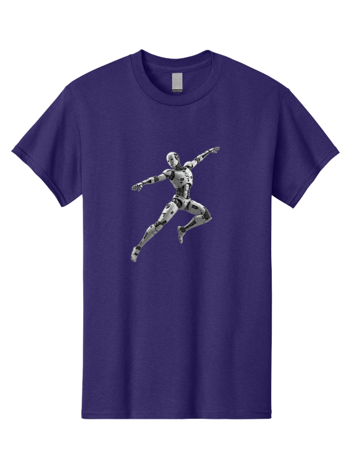 Robot-In-Mid-Air Men'S Graphic Tee, 100% Cotton, Comfortable Casual Summer Wear, Machine Washable, Robot In Mid-Air, Robotic Dance, Futuristic Technology, Robotic Limbs, Mechanical Movement, Silver Robot, Futuristic Design, Modern Android, Bab354 21