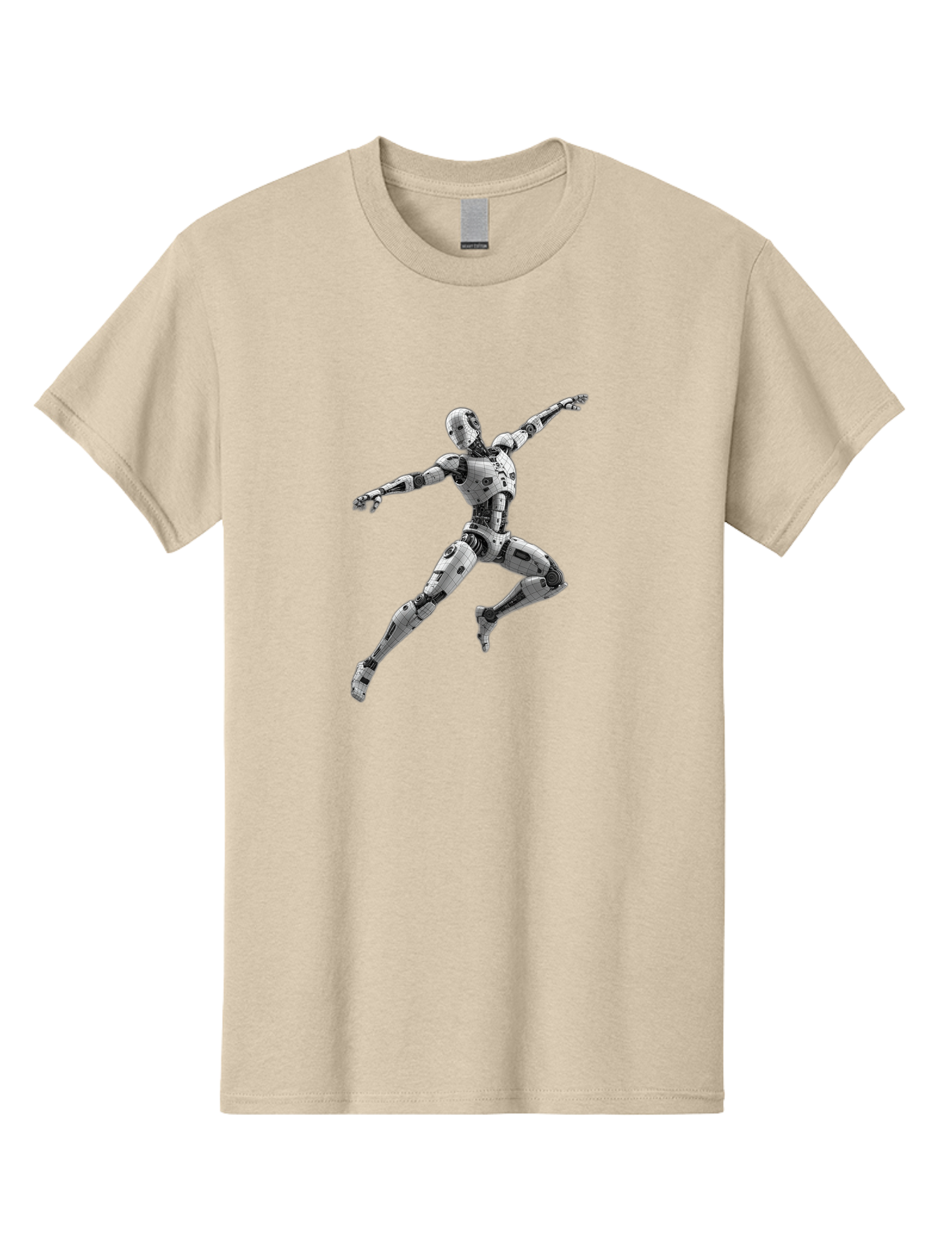 Robot-In-Mid-Air Men'S Graphic Tee, 100% Cotton, Comfortable Casual Summer Wear, Machine Washable, Robot In Mid-Air, Robotic Dance, Futuristic Technology, Robotic Limbs, Mechanical Movement, Silver Robot, Futuristic Design, Modern Android, Bab354 7