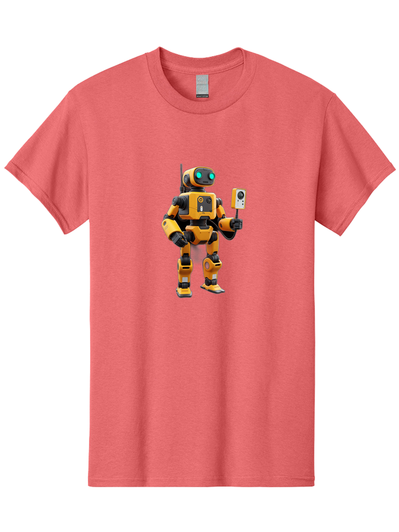 Robot-With-Selfie-Stick Men'S Graphic Tee, 100% Cotton, Comfortable Casual Summer Wear, Machine Washable, Robotic Figure, Humanoid Robot, Artificial Intelligence, Futuristic Technology, Robot Holding Device, Mechanical Limbs, Bab360 11