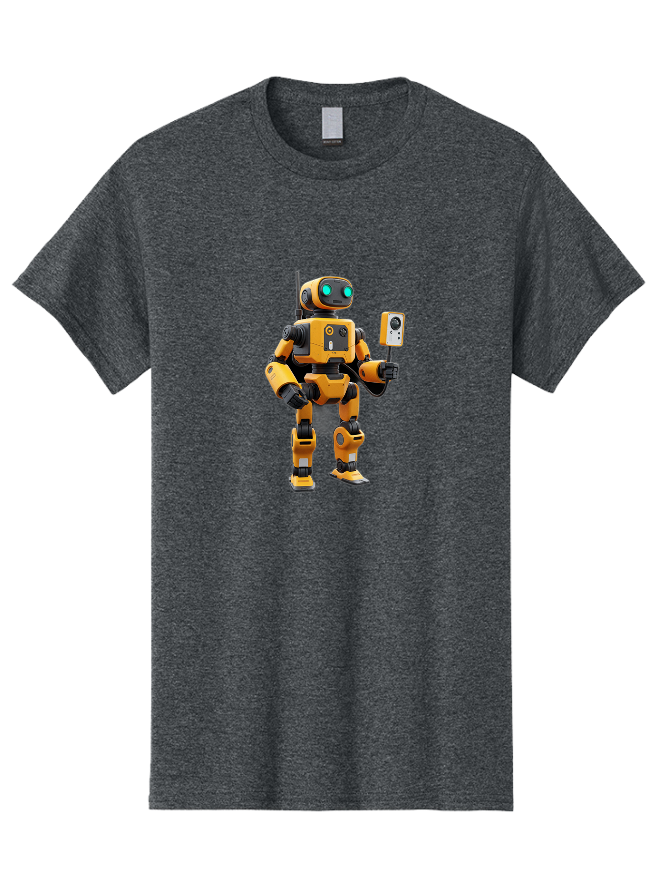 Robot-With-Selfie-Stick Men'S Graphic Tee, 100% Cotton, Comfortable Casual Summer Wear, Machine Washable, Robotic Figure, Humanoid Robot, Artificial Intelligence, Futuristic Technology, Robot Holding Device, Mechanical Limbs, Bab360 5
