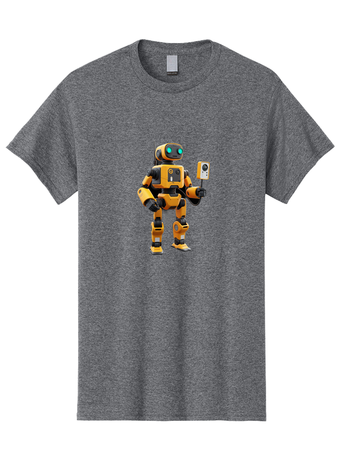 Robot-With-Selfie-Stick Men'S Graphic Tee, 100% Cotton, Comfortable Casual Summer Wear, Machine Washable, Robotic Figure, Humanoid Robot, Artificial Intelligence, Futuristic Technology, Robot Holding Device, Mechanical Limbs, Bab360 15