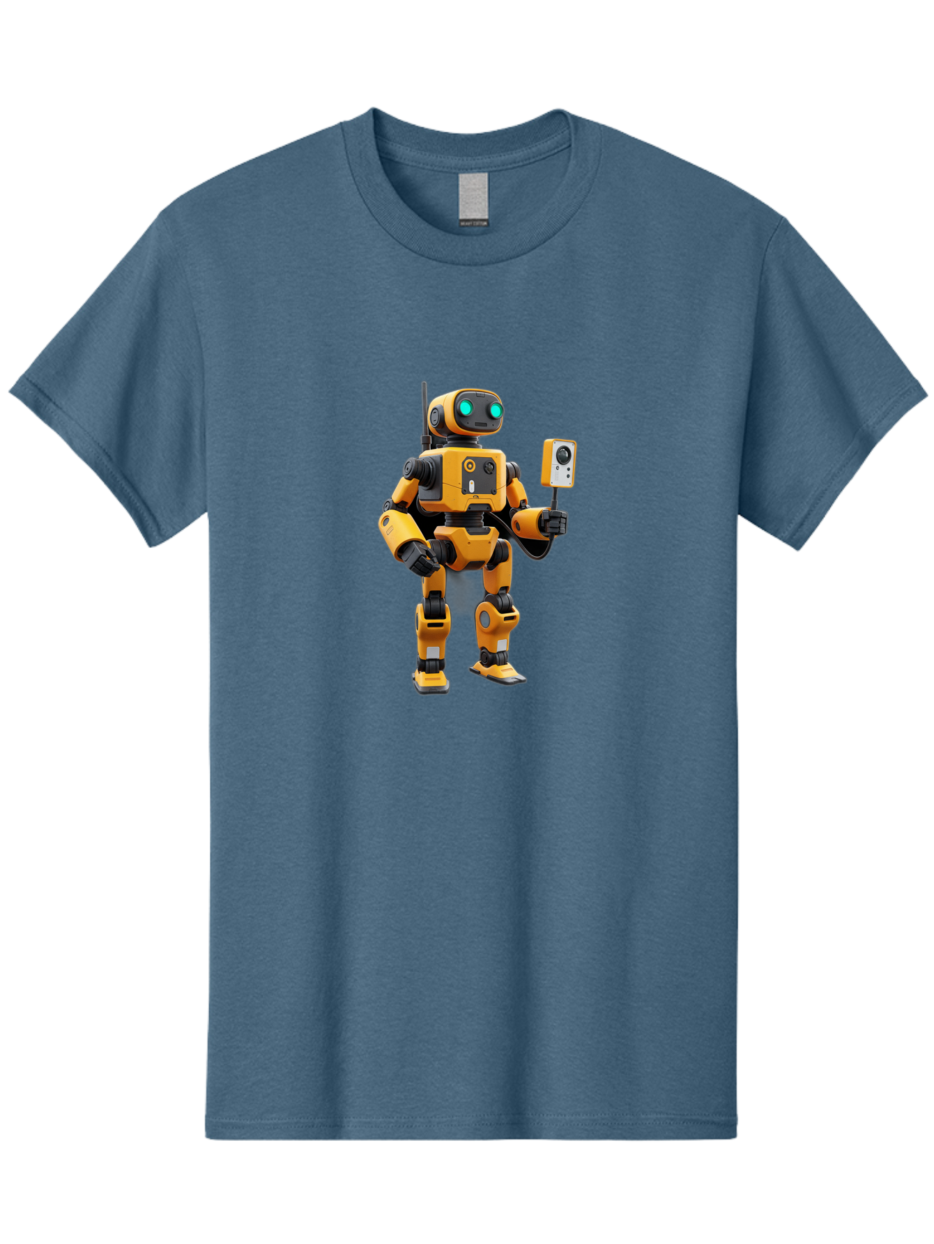 Robot-With-Selfie-Stick Men'S Graphic Tee, 100% Cotton, Comfortable Casual Summer Wear, Machine Washable, Robotic Figure, Humanoid Robot, Artificial Intelligence, Futuristic Technology, Robot Holding Device, Mechanical Limbs, Bab360 29