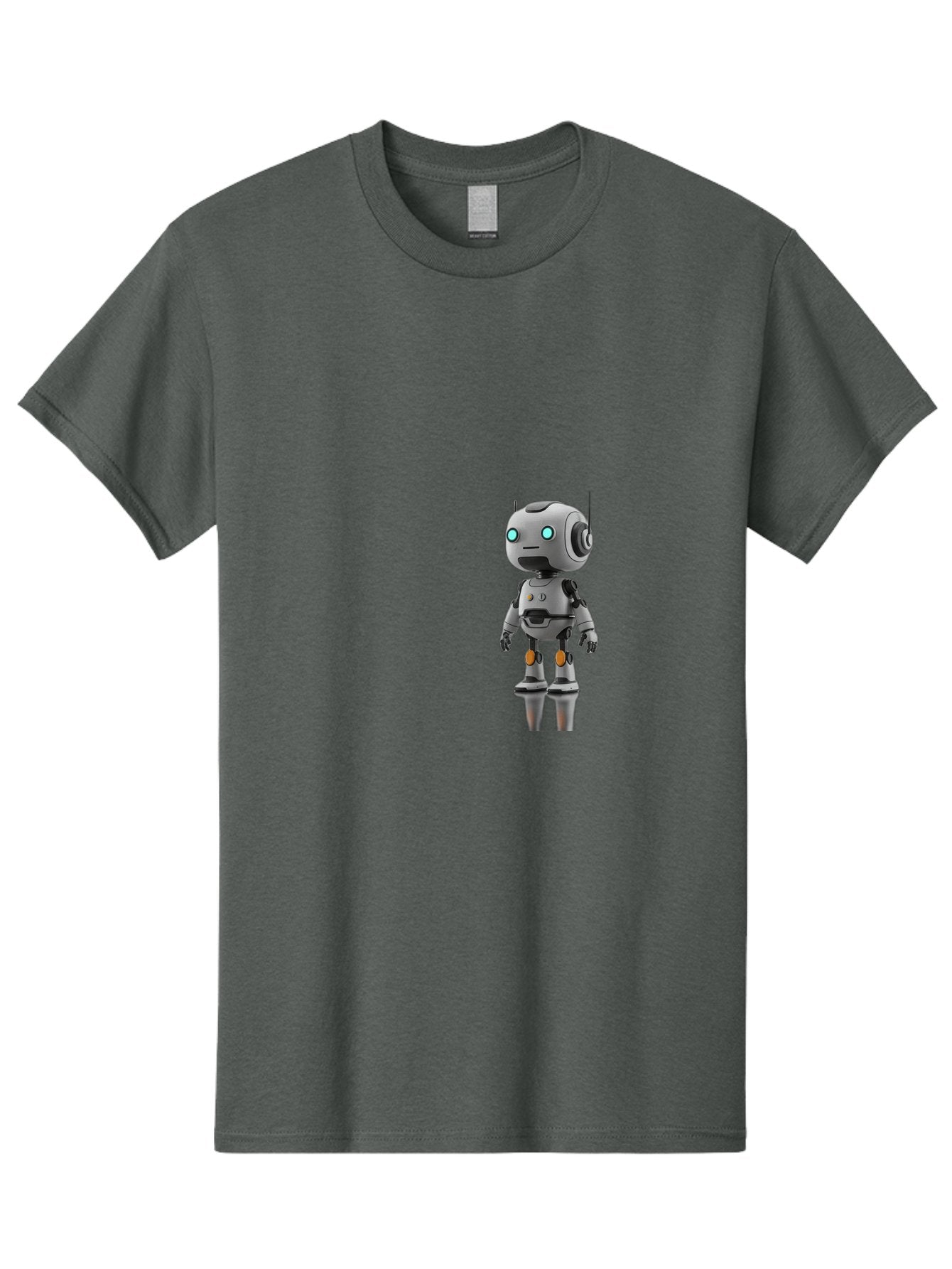Robot Men'S Graphic Tee, 100% Cotton, Comfortable Casual Summer Wear, Machine Washable, Gray Robot, Artificial Intelligence, Futuristic Design, Robotic Technology, Mechanical Body, Glowing Blue Eyes, Robotic Head, Futuristic Character Bab361