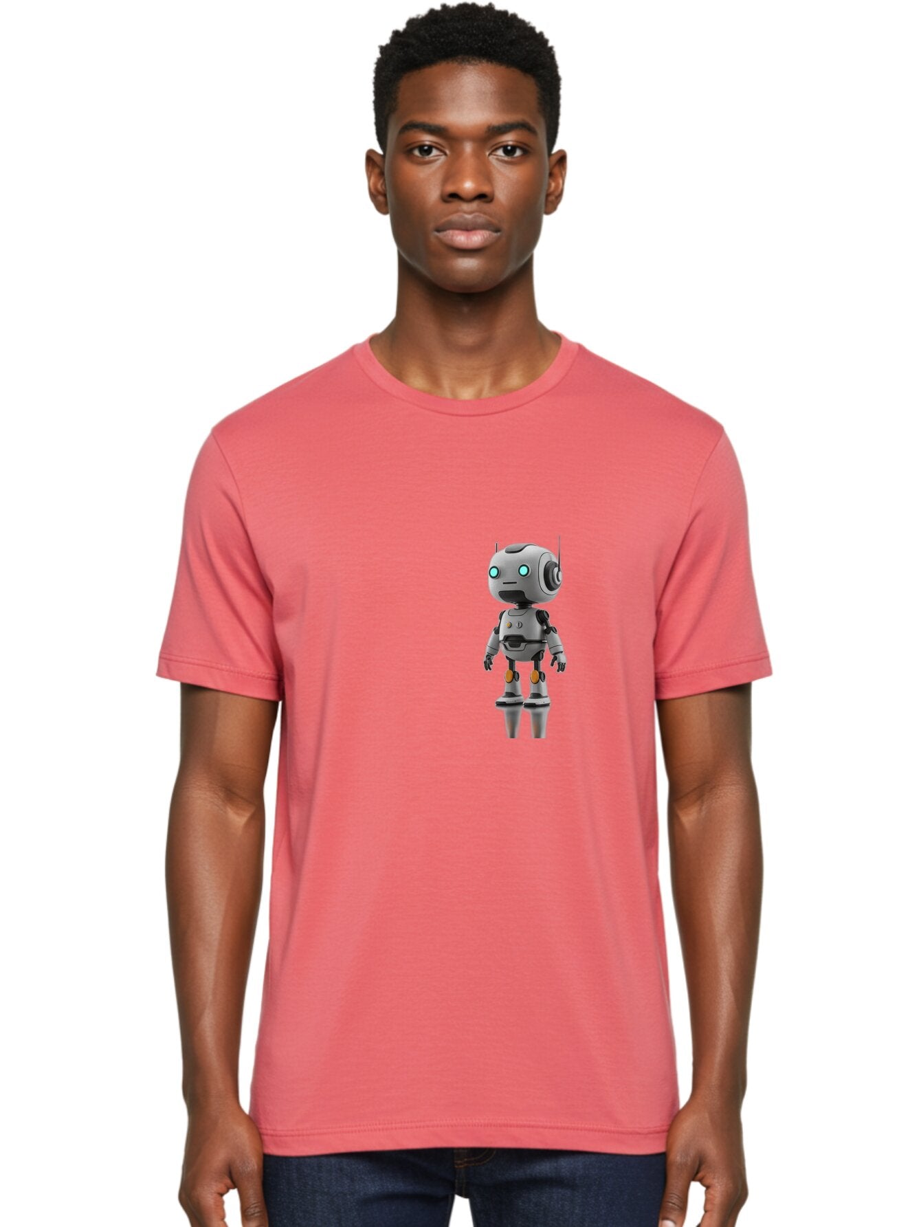 Robot Men'S Graphic Tee, 100% Cotton, Comfortable Casual Summer Wear, Machine Washable, Gray Robot, Artificial Intelligence, Futuristic Design, Robotic Technology, Mechanical Body, Glowing Blue Eyes, Robotic Head, Futuristic Character Bab361 16