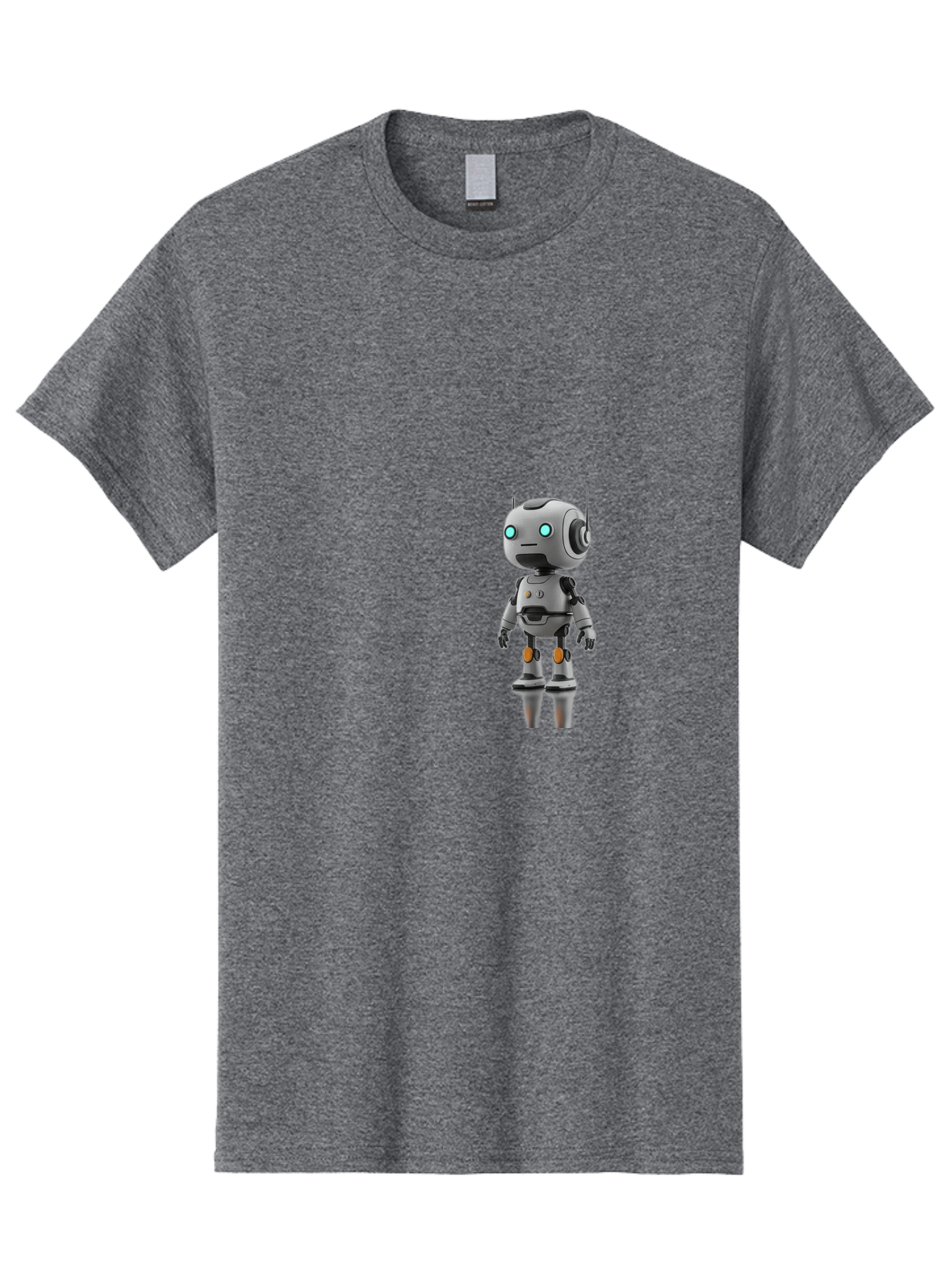 Robot Men'S Graphic Tee, 100% Cotton, Comfortable Casual Summer Wear, Machine Washable, Gray Robot, Artificial Intelligence, Futuristic Design, Robotic Technology, Mechanical Body, Glowing Blue Eyes, Robotic Head, Futuristic Character Bab361 3