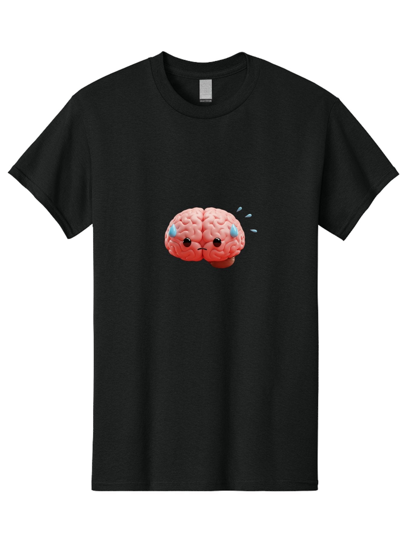 Sad-Brain-1 Men'S Graphic Tee, 100% Cotton, Comfortable Casual Summer Wear, Machine Washable, Sad Brain, Brain With Face, Frowning Brain, Frustrated Thinking, Mental Health, Emotional Brain, Crying Brain, Sad Emotions, Brain Drain, Bab367 6