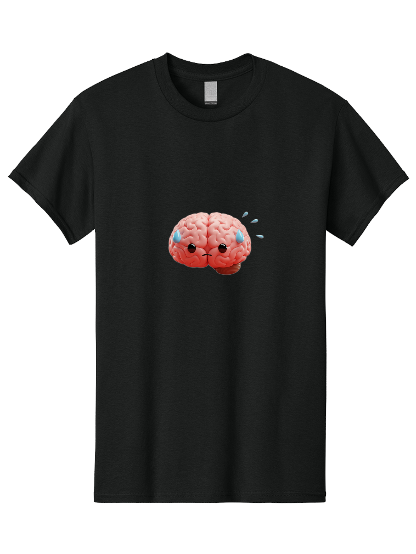Sad-Brain-1 Men'S Graphic Tee, 100% Cotton, Comfortable Casual Summer Wear, Machine Washable, Sad Brain, Brain With Face, Frowning Brain, Frustrated Thinking, Mental Health, Emotional Brain, Crying Brain, Sad Emotions, Brain Drain, Bab367 13