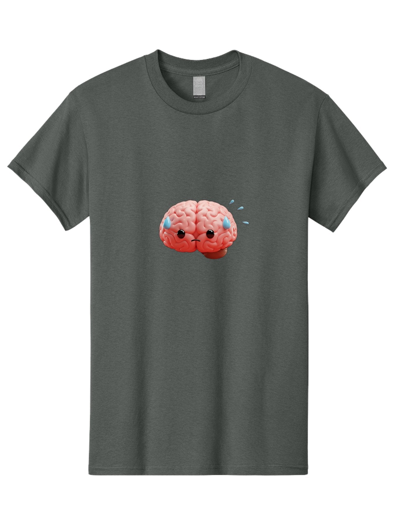 Sad-Brain-1 Men'S Graphic Tee, 100% Cotton, Comfortable Casual Summer Wear, Machine Washable, Sad Brain, Brain With Face, Frowning Brain, Frustrated Thinking, Mental Health, Emotional Brain, Crying Brain, Sad Emotions, Brain Drain, Bab367 8