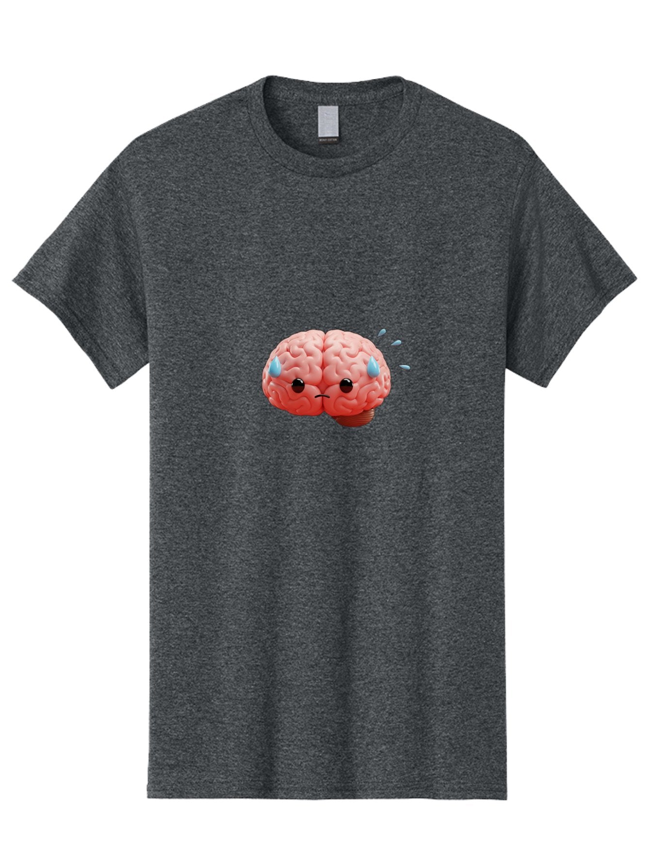 Sad-Brain-1 Men'S Graphic Tee, 100% Cotton, Comfortable Casual Summer Wear, Machine Washable, Sad Brain, Brain With Face, Frowning Brain, Frustrated Thinking, Mental Health, Emotional Brain, Crying Brain, Sad Emotions, Brain Drain, Bab367 5