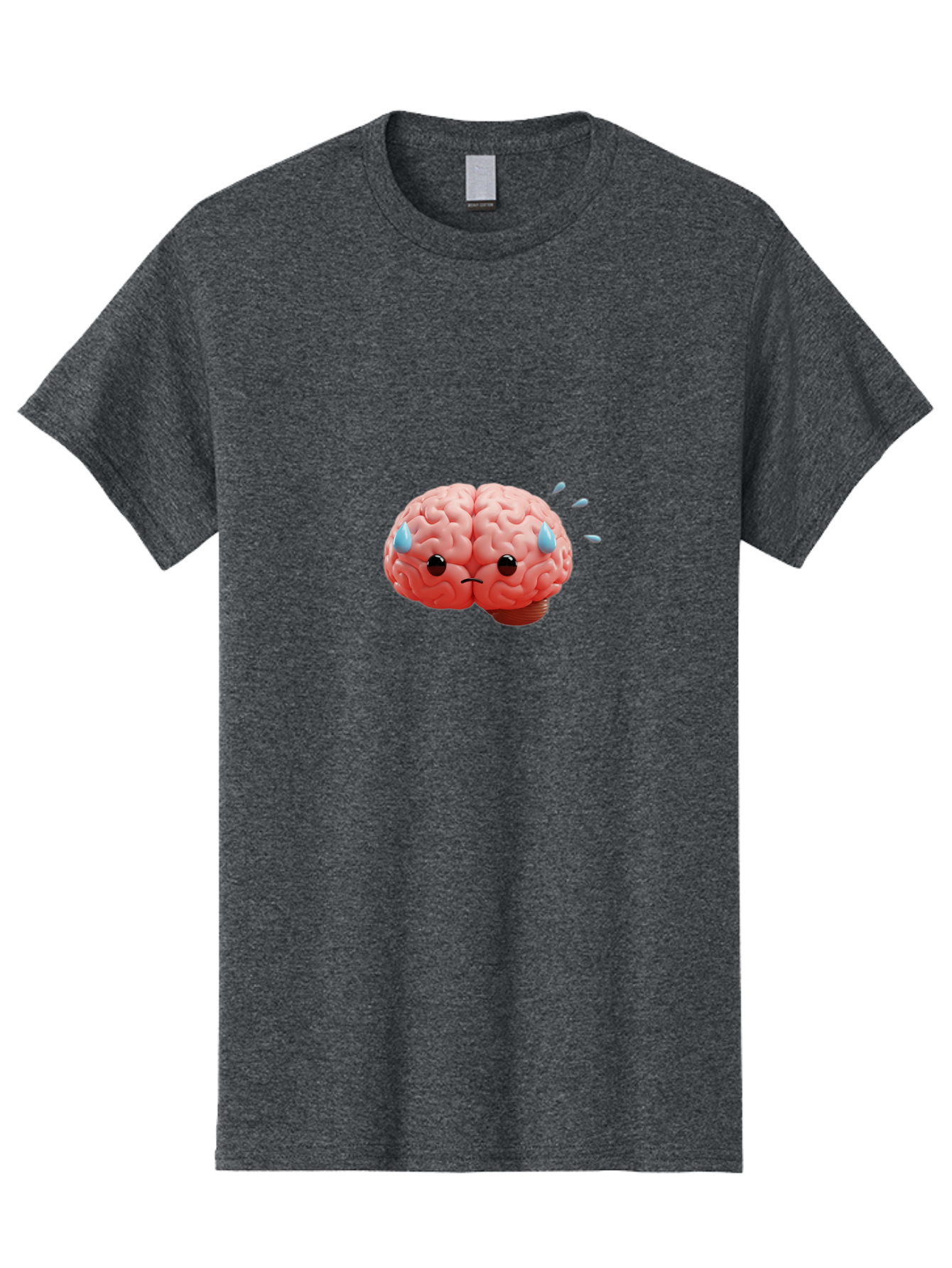 Sad-Brain-1 Men'S Graphic Tee, 100% Cotton, Comfortable Casual Summer Wear, Machine Washable, Sad Brain, Brain With Face, Frowning Brain, Frustrated Thinking, Mental Health, Emotional Brain, Crying Brain, Sad Emotions, Brain Drain, Bab367 15