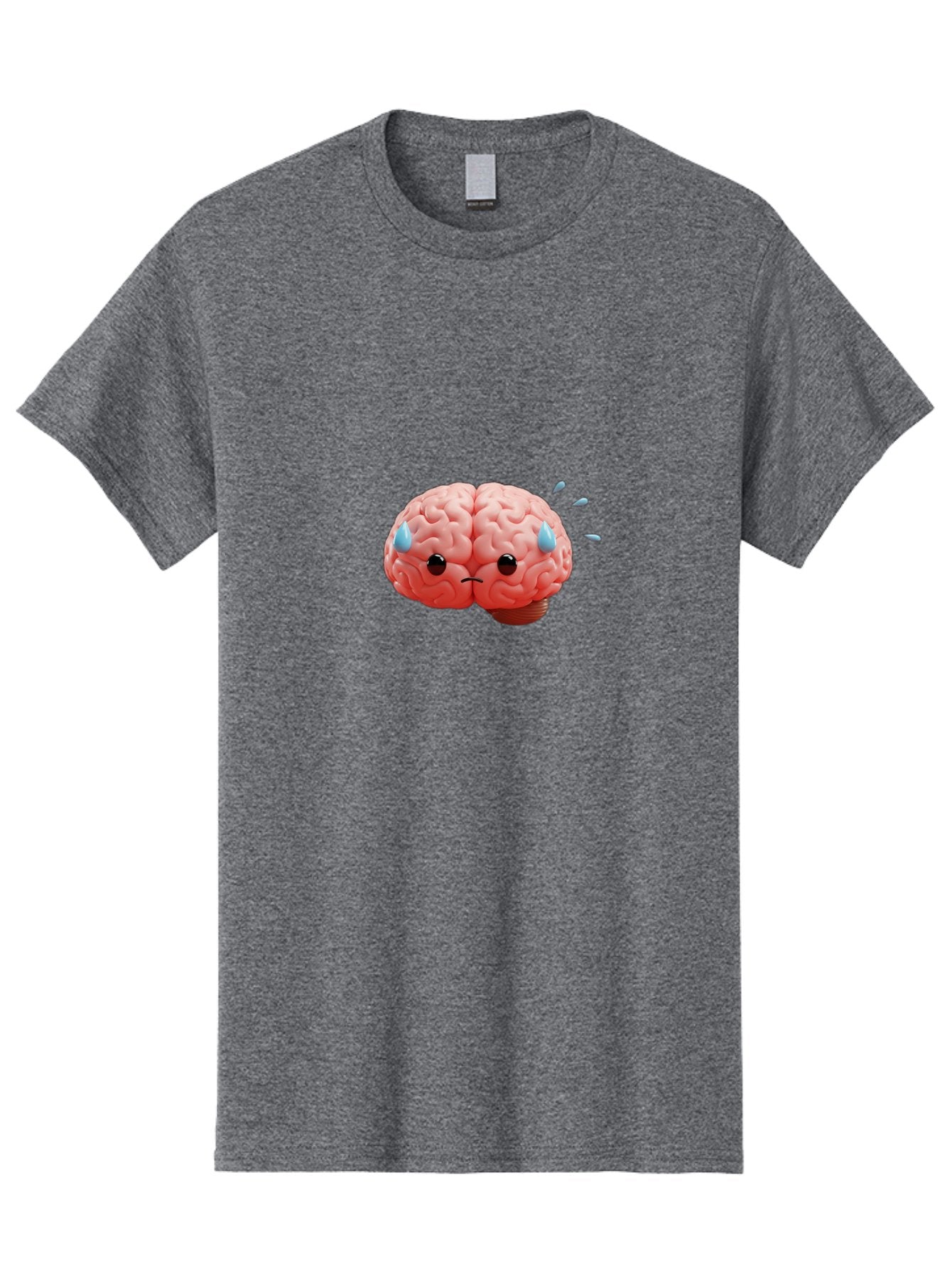Sad-Brain-1 Men'S Graphic Tee, 100% Cotton, Comfortable Casual Summer Wear, Machine Washable, Sad Brain, Brain With Face, Frowning Brain, Frustrated Thinking, Mental Health, Emotional Brain, Crying Brain, Sad Emotions, Brain Drain, Bab367 10