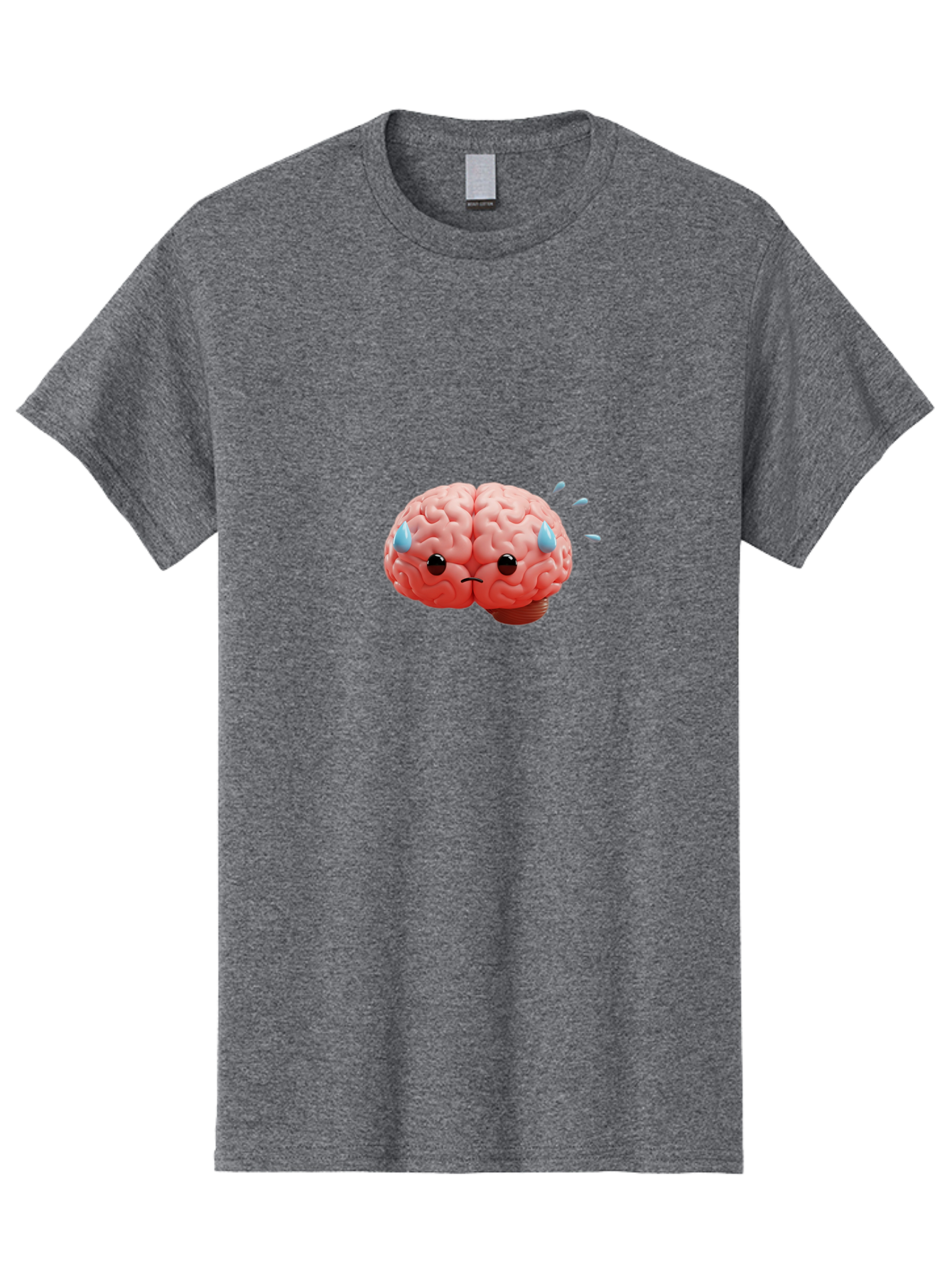 Sad-Brain-1 Men'S Graphic Tee, 100% Cotton, Comfortable Casual Summer Wear, Machine Washable, Sad Brain, Brain With Face, Frowning Brain, Frustrated Thinking, Mental Health, Emotional Brain, Crying Brain, Sad Emotions, Brain Drain, Bab367 27