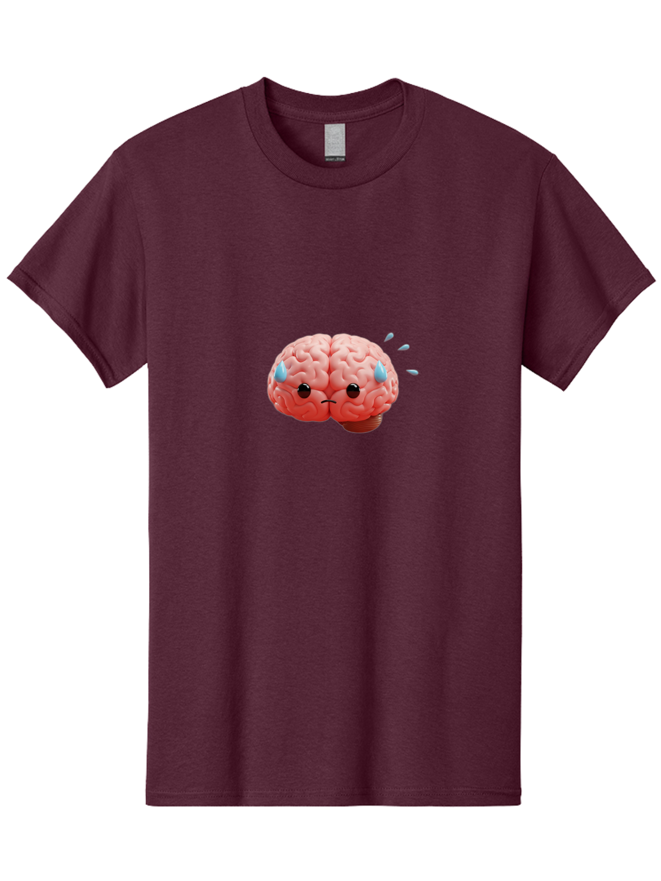 Sad-Brain-1 Men'S Graphic Tee, 100% Cotton, Comfortable Casual Summer Wear, Machine Washable, Sad Brain, Brain With Face, Frowning Brain, Frustrated Thinking, Mental Health, Emotional Brain, Crying Brain, Sad Emotions, Brain Drain, Bab367 21