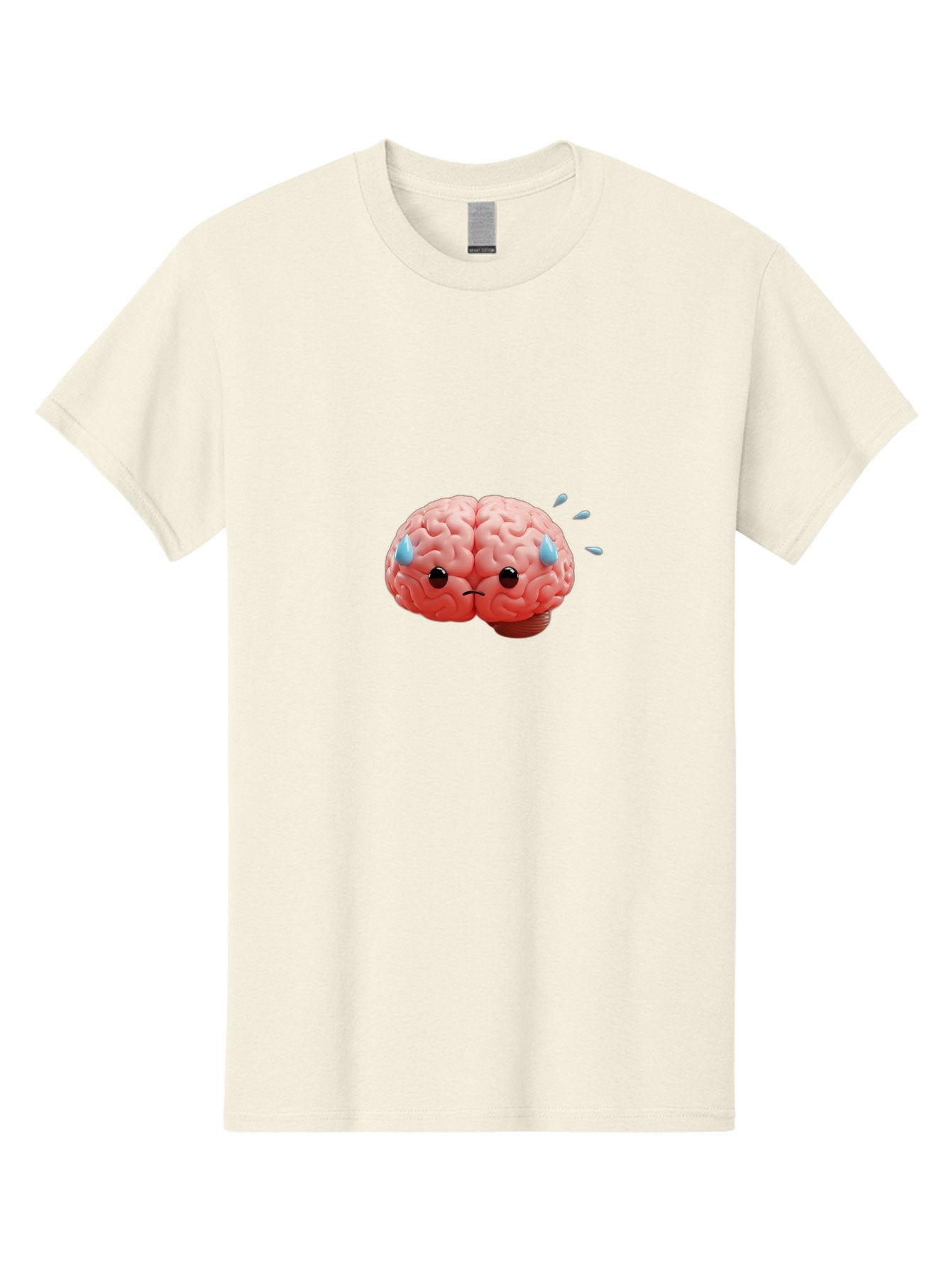 Sad-Brain-1 Men'S Graphic Tee, 100% Cotton, Comfortable Casual Summer Wear, Machine Washable, Sad Brain, Brain With Face, Frowning Brain, Frustrated Thinking, Mental Health, Emotional Brain, Crying Brain, Sad Emotions, Brain Drain, Bab367 11