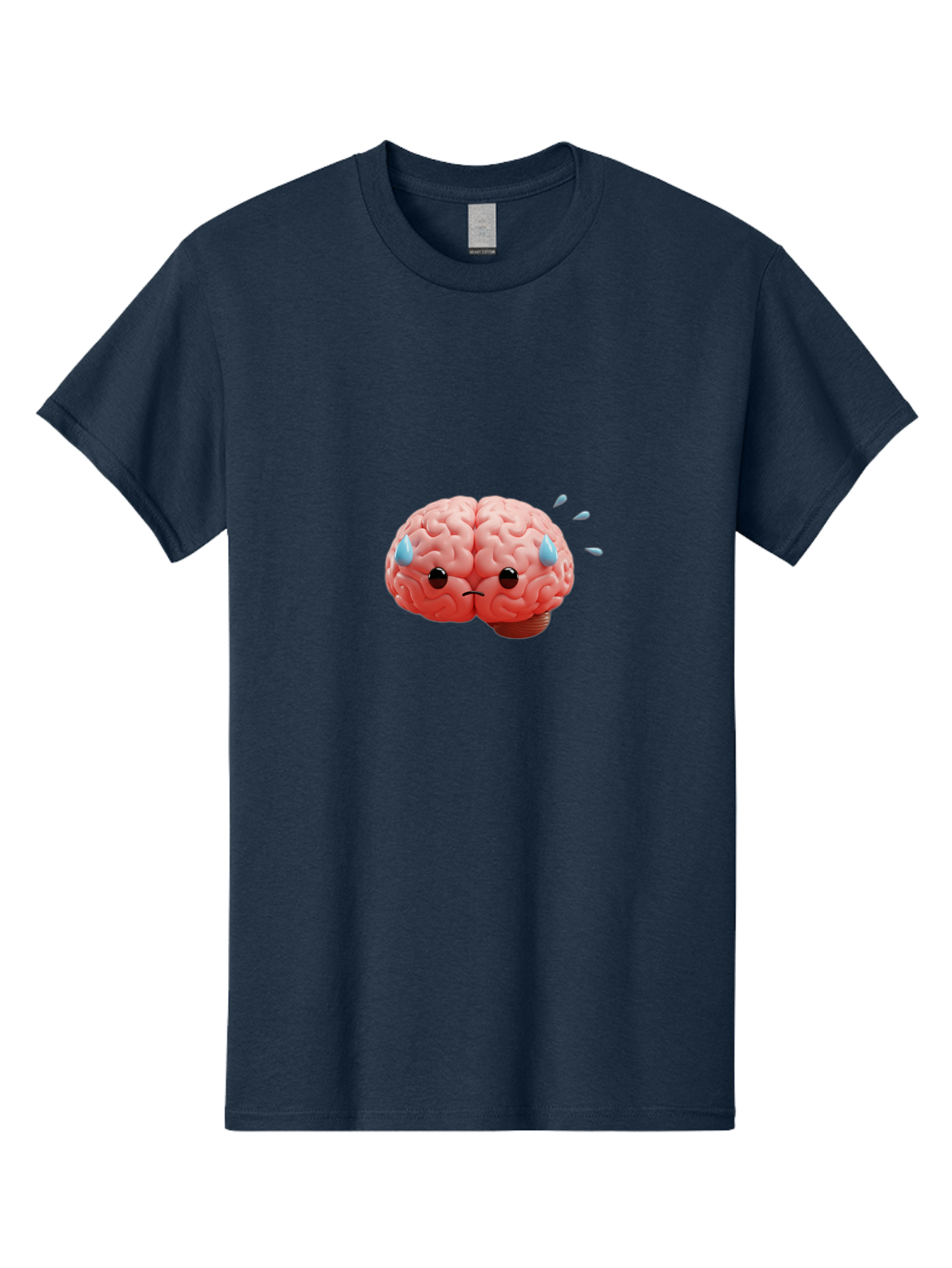 Sad-Brain-1 Men'S Graphic Tee, 100% Cotton, Comfortable Casual Summer Wear, Machine Washable, Sad Brain, Brain With Face, Frowning Brain, Frustrated Thinking, Mental Health, Emotional Brain, Crying Brain, Sad Emotions, Brain Drain, Bab367 25