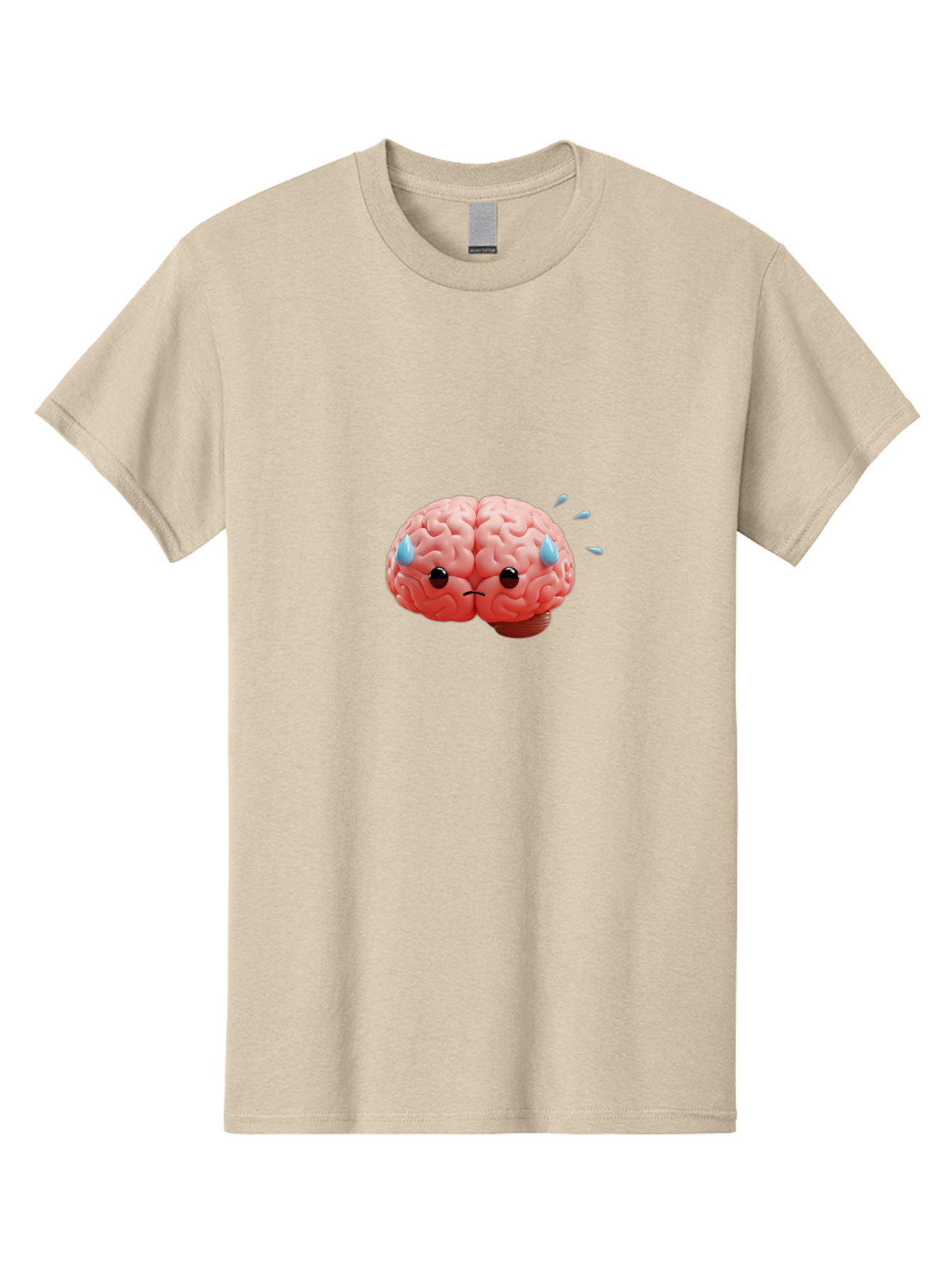 Sad-Brain-1 Men'S Graphic Tee, 100% Cotton, Comfortable Casual Summer Wear, Machine Washable, Sad Brain, Brain With Face, Frowning Brain, Frustrated Thinking, Mental Health, Emotional Brain, Crying Brain, Sad Emotions, Brain Drain, Bab367 29
