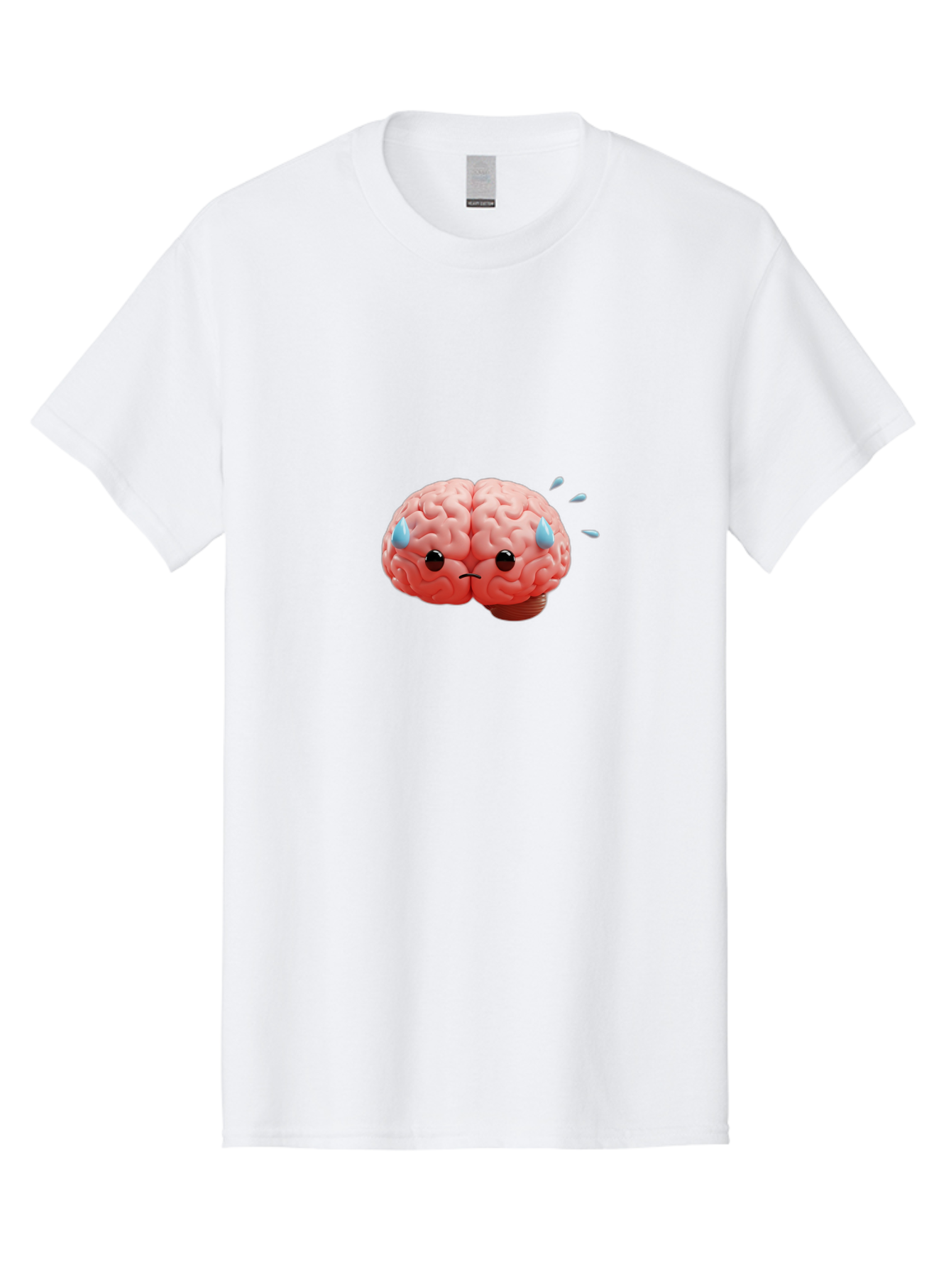 Sad-Brain-1 Men'S Graphic Tee, 100% Cotton, Comfortable Casual Summer Wear, Machine Washable, Sad Brain, Brain With Face, Frowning Brain, Frustrated Thinking, Mental Health, Emotional Brain, Crying Brain, Sad Emotions, Brain Drain, Bab367 17