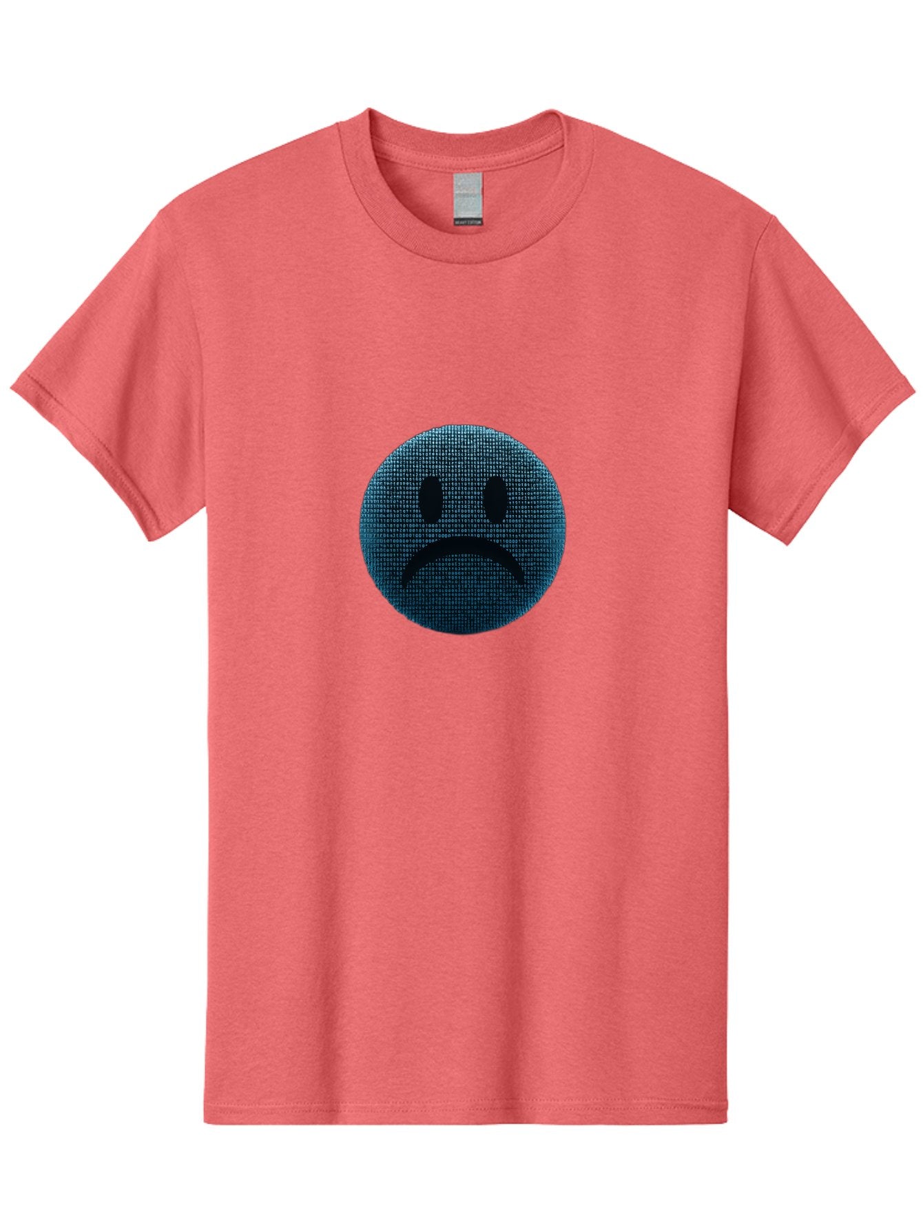 Sad-Face Men'S Graphic Tee, 100% Cotton, Comfortable Casual Summer Wear, Machine Washable, Sad Face Emoticon, Unhappy Expression, Displeased Emotion, Negative Sentiment, Frowning Face, Upset Feeling, Distressed Mood Bab372