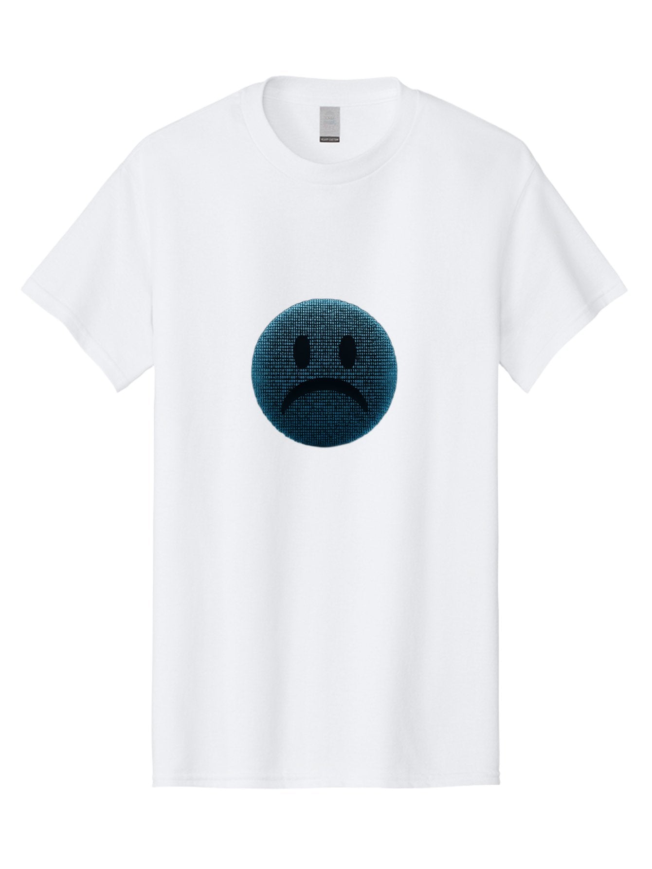 Sad-Face Men'S Graphic Tee, 100% Cotton, Comfortable Casual Summer Wear, Machine Washable, Sad Face Emoticon, Unhappy Expression, Displeased Emotion, Negative Sentiment, Frowning Face, Upset Feeling, Distressed Mood Bab372
