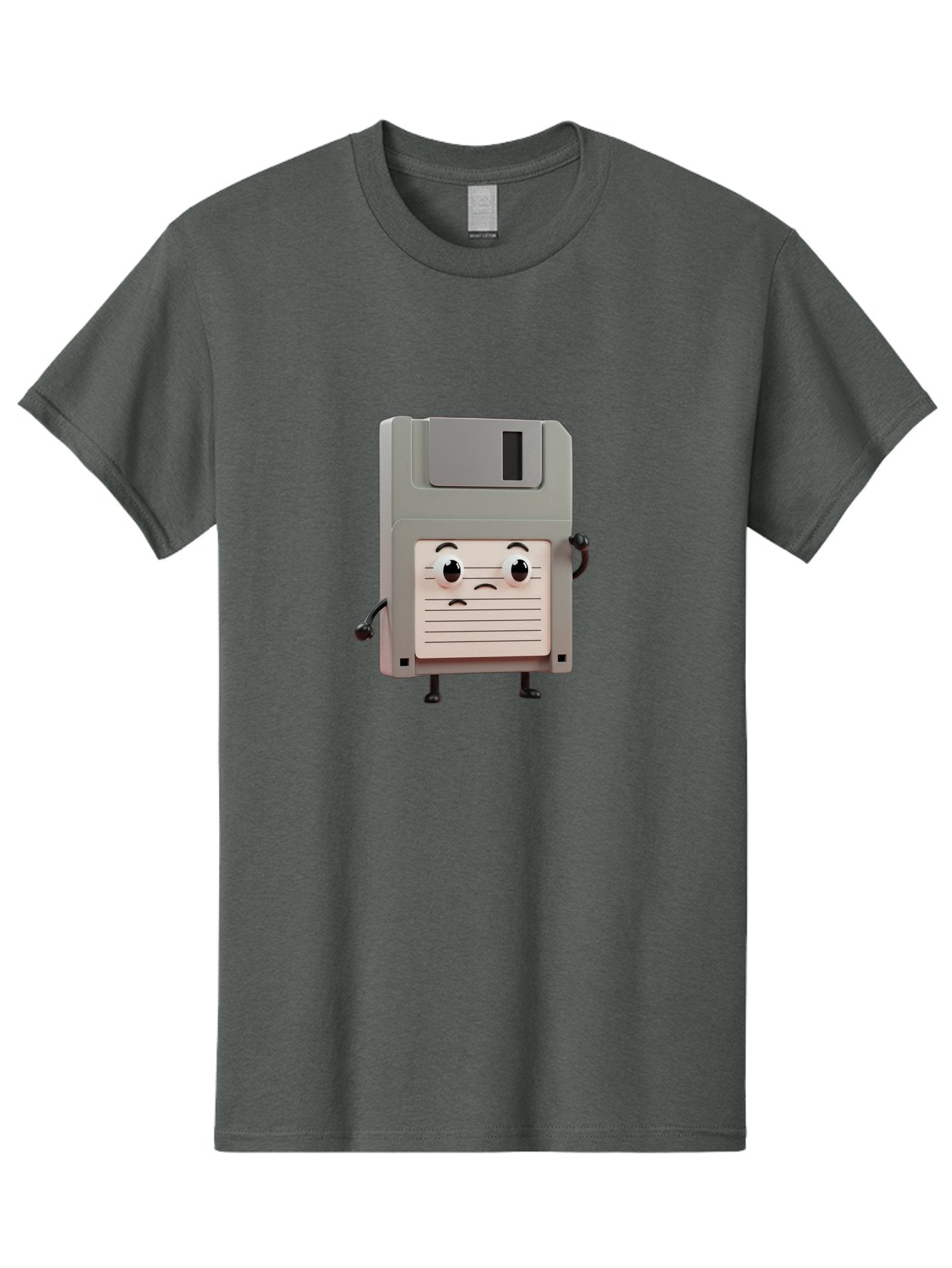 Sad-Floppy-Disk Men'S Graphic Tee, 100% Cotton, Comfortable Casual Summer Wear, Machine Washable, Retro Floppy Disk, Cartoon Character, Anthropomorphic Design, Sad Expression, 3D Rendering, Nostalgic Tech, Retro Computing, Bab373 10