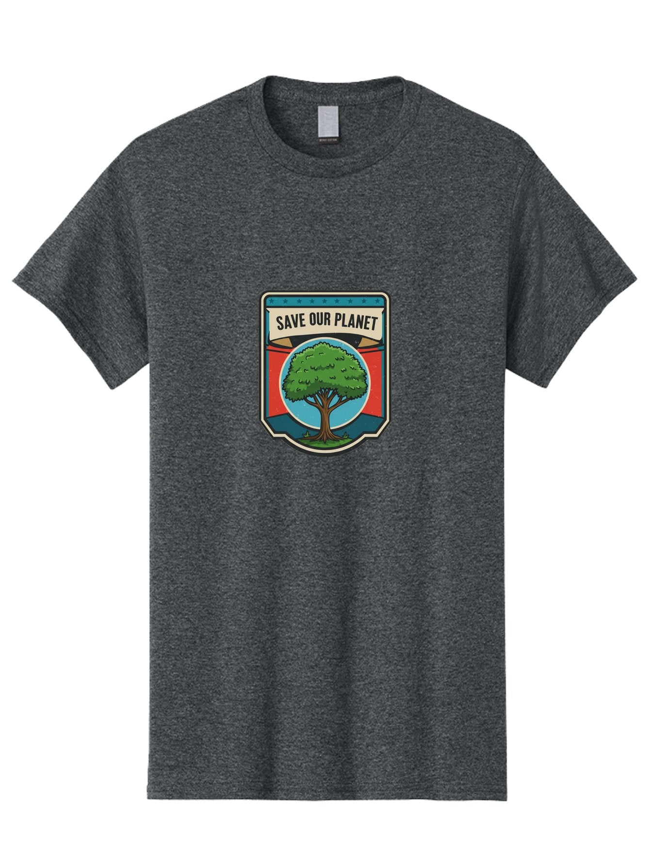 Save-Our-Planet-1 Men'S Graphic Tee, 100% Cotton, Comfortable Casual Summer Wear, Machine Washable, Eco-Friendly Logo, Tree Conservation, Environmental Protection, Green Initiative, Save The Planet, Eco Activism, Earth Day Symbol Bab377