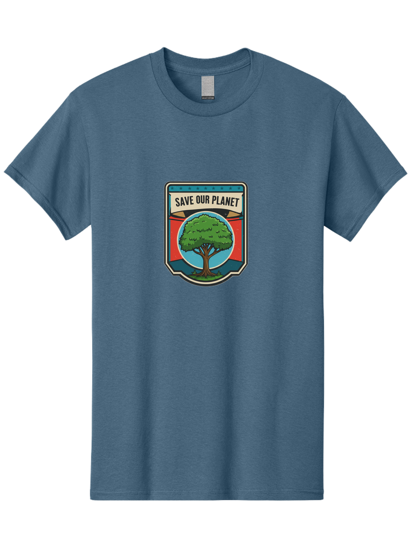 Save-Our-Planet-1 Men'S Graphic Tee, 100% Cotton, Comfortable Casual Summer Wear, Machine Washable, Eco-Friendly Logo, Tree Conservation, Environmental Protection, Green Initiative, Save The Planet, Eco Activism, Earth Day Symbol Bab377