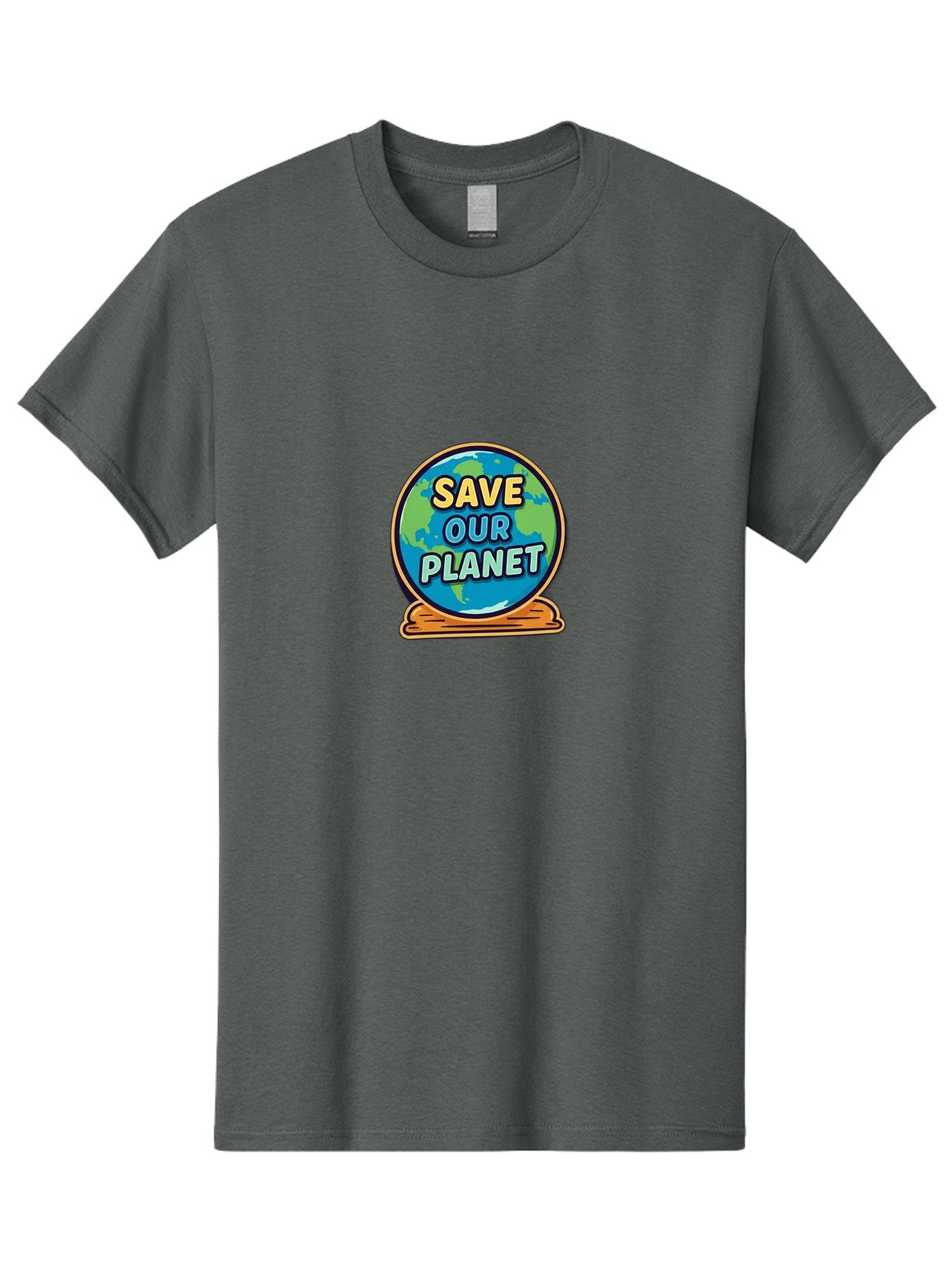 Save-Our-Planet-2 Men'S Graphic Tee, 100% Cotton, Comfortable Casual Summer Wear, Machine Washable, Globe With Save Our Planet Text, Eco-Friendly Message, Environmental Awareness, Earth Conservation, Sustainability, Global Unity, Bab378