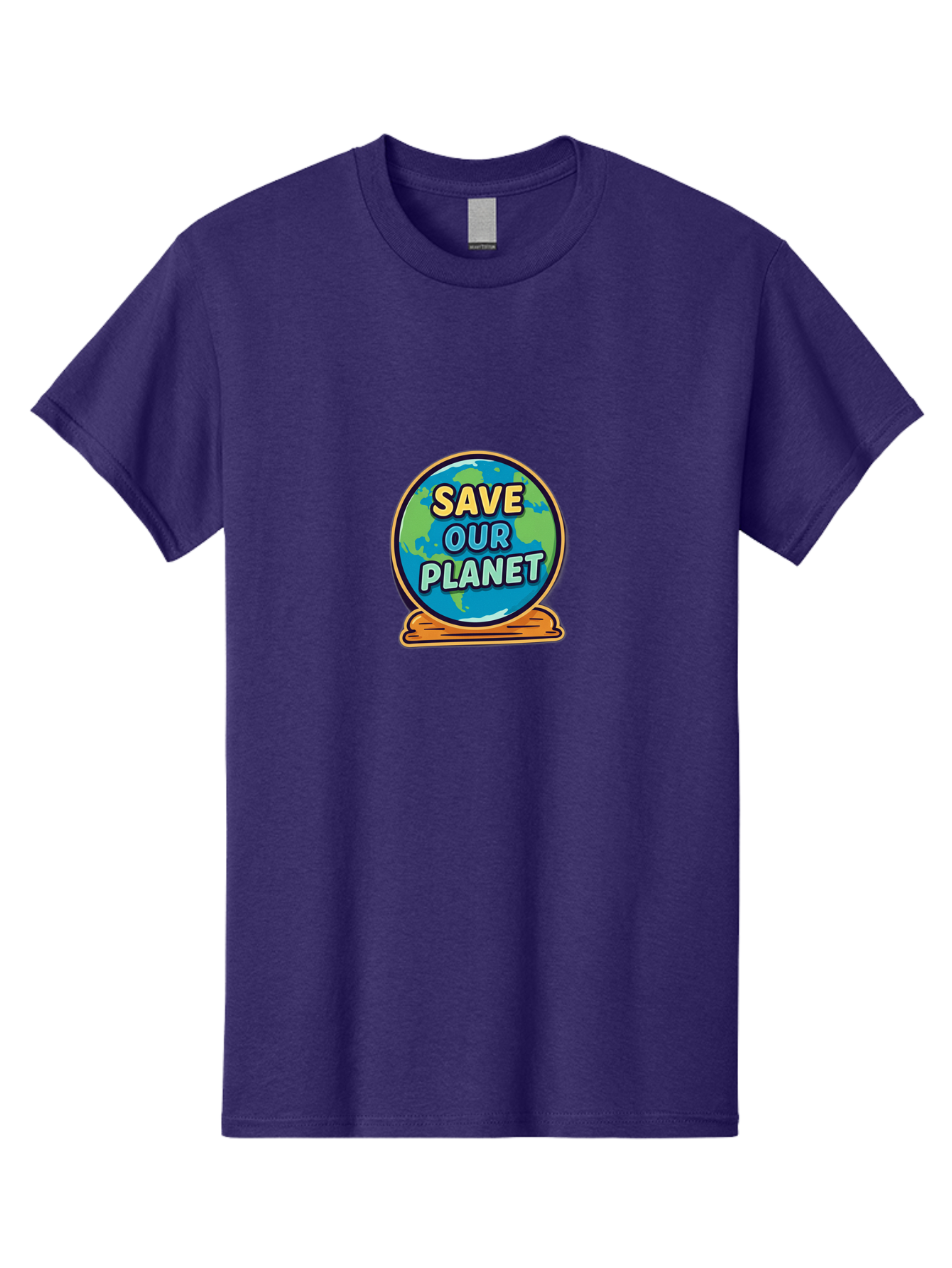 Save-Our-Planet-2 Men'S Graphic Tee, 100% Cotton, Comfortable Casual Summer Wear, Machine Washable, Globe With Save Our Planet Text, Eco-Friendly Message, Environmental Awareness, Earth Conservation, Sustainability, Global Unity, Bab378
