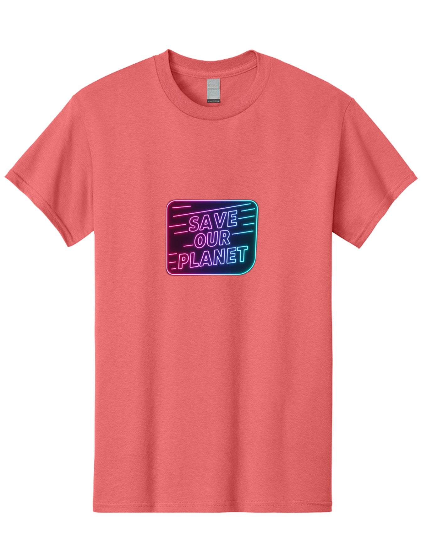 Save-Our-Planet-3 Men'S Graphic Tee, 100% Cotton, Comfortable Casual Summer Wear, Machine Washable, Neon Sign, Save Our Planet, Environmental Awareness, Eco-Friendly Message, Sustainability, Conservation, Activism, Social Impact, Neon Lights Bab379 9