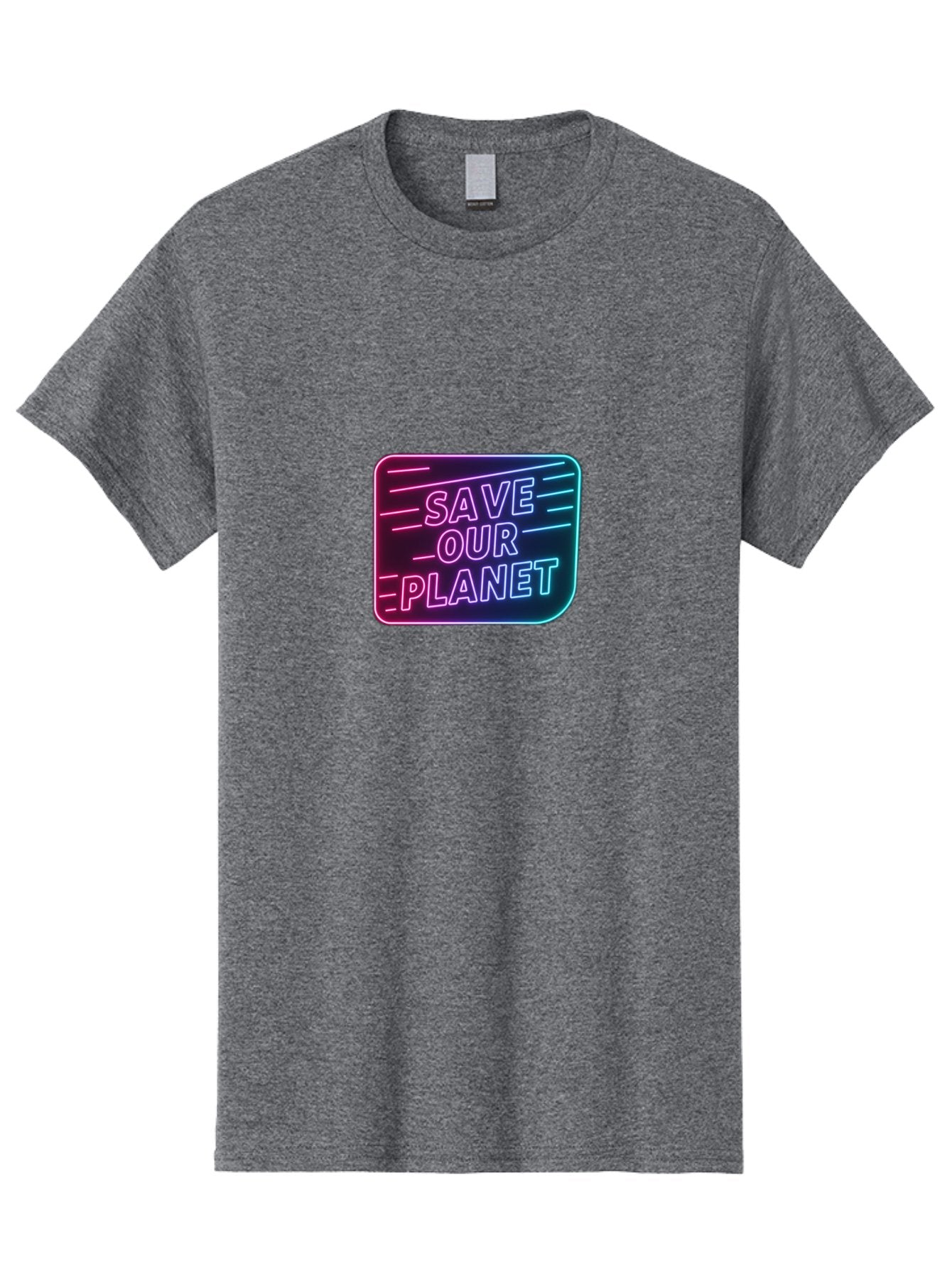 Save-Our-Planet-3 Men'S Graphic Tee, 100% Cotton, Comfortable Casual Summer Wear, Machine Washable, Neon Sign, Save Our Planet, Environmental Awareness, Eco-Friendly Message, Sustainability, Conservation, Activism, Social Impact, Neon Lights Bab379 15