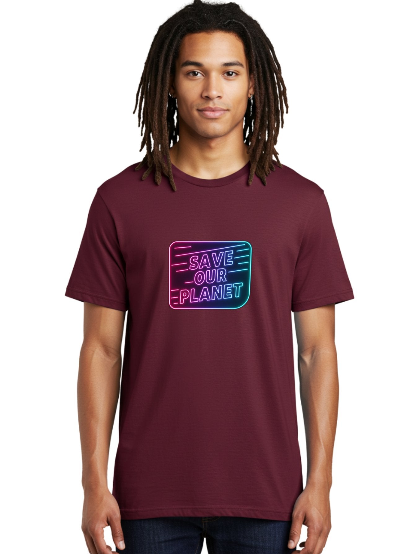 Save-Our-Planet-3 Men'S Graphic Tee, 100% Cotton, Comfortable Casual Summer Wear, Machine Washable, Neon Sign, Save Our Planet, Environmental Awareness, Eco-Friendly Message, Sustainability, Conservation, Activism, Social Impact, Neon Lights Bab379 19