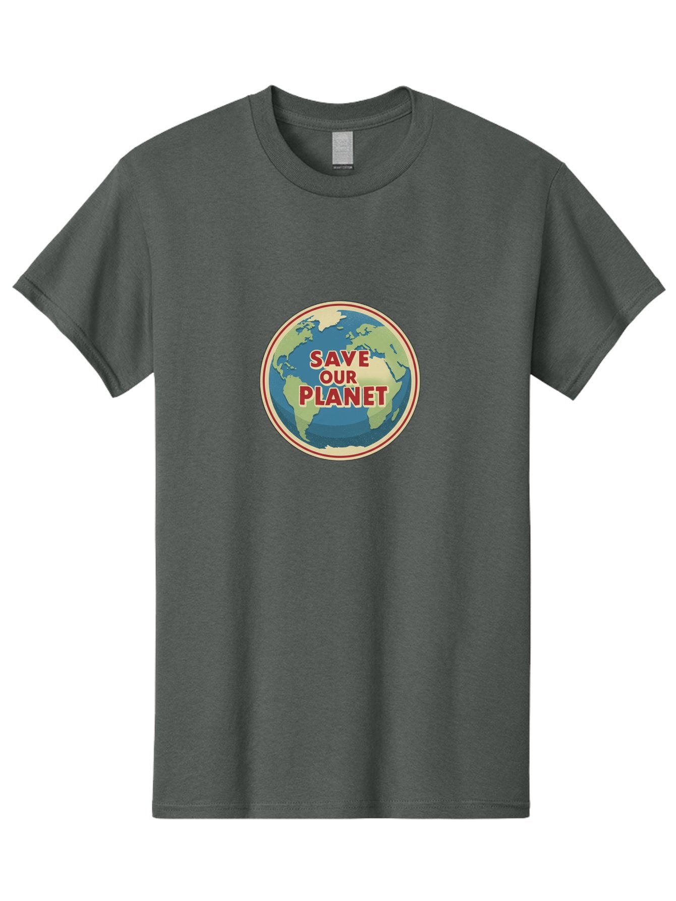Save-Our-Planet-8 Men'S Graphic Tee, 100% Cotton, Comfortable Casual Summer Wear, Machine Washable, Globe With Save Our Planet Text, Environmental Awareness, Eco-Friendly Message, Save The Earth, Conservation, Sustainability, Eco Activism, Bab384