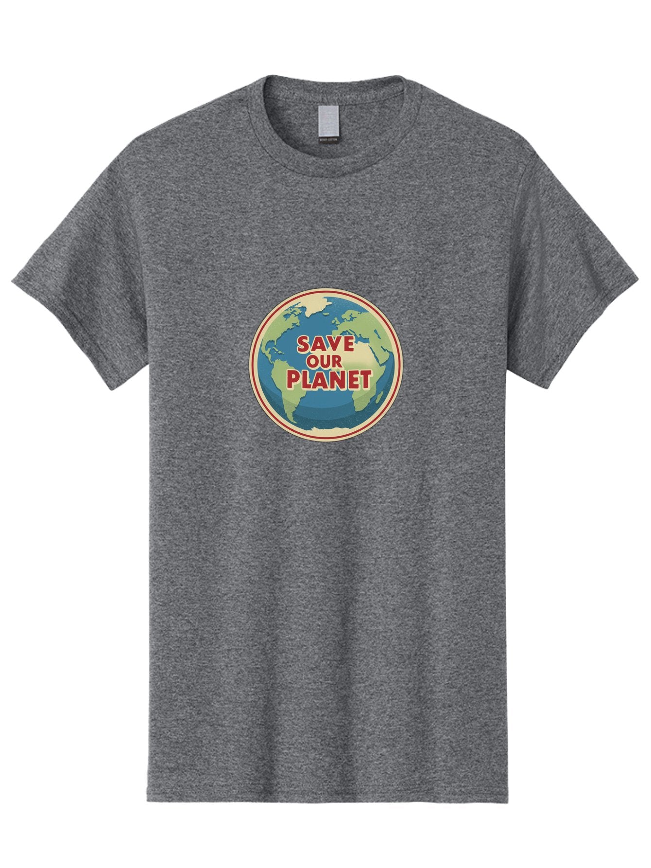 Save-Our-Planet-8 Men'S Graphic Tee, 100% Cotton, Comfortable Casual Summer Wear, Machine Washable, Globe With Save Our Planet Text, Environmental Awareness, Eco-Friendly Message, Save The Earth, Conservation, Sustainability, Eco Activism, Bab384