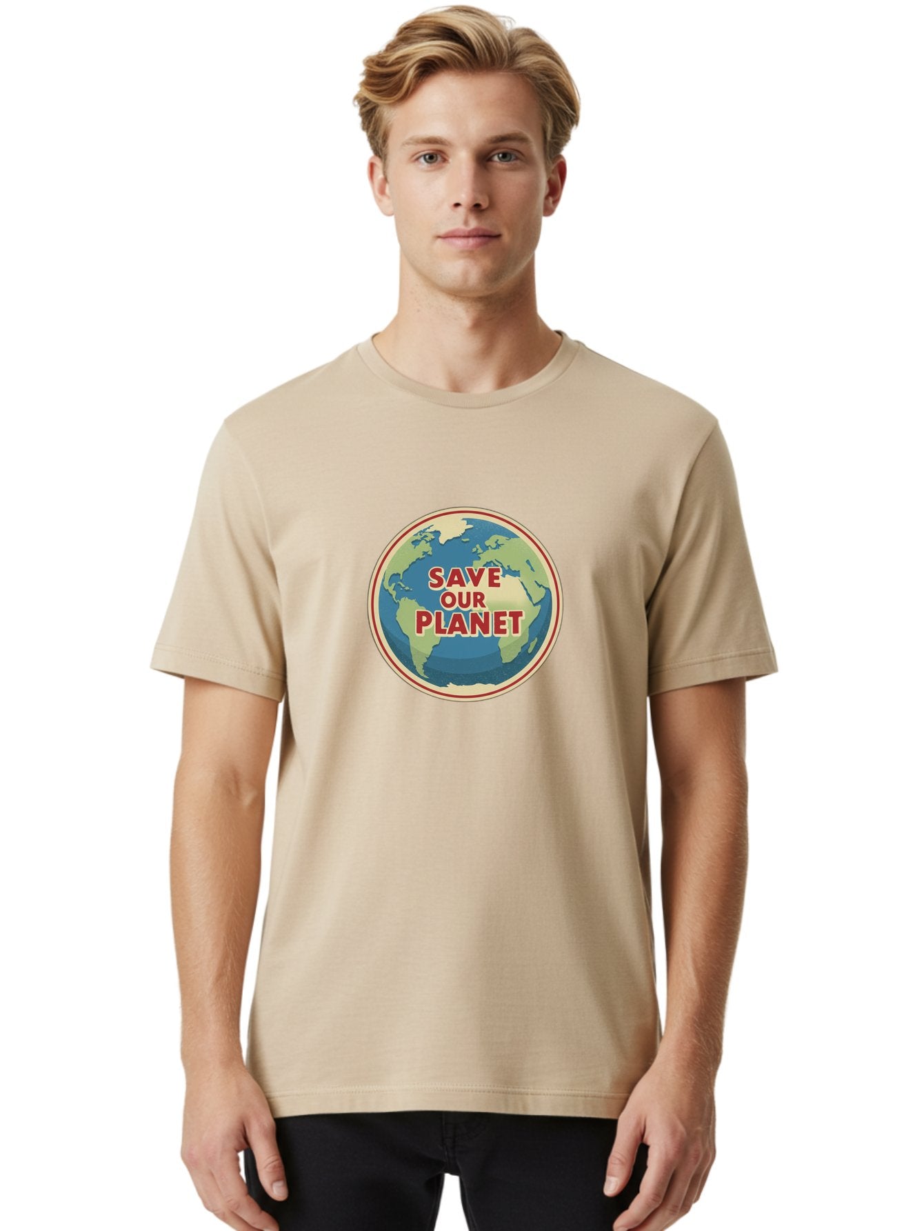 Save-Our-Planet-8 Men'S Graphic Tee, 100% Cotton, Comfortable Casual Summer Wear, Machine Washable, Globe With Save Our Planet Text, Environmental Awareness, Eco-Friendly Message, Save The Earth, Conservation, Sustainability, Eco Activism, Bab384 28