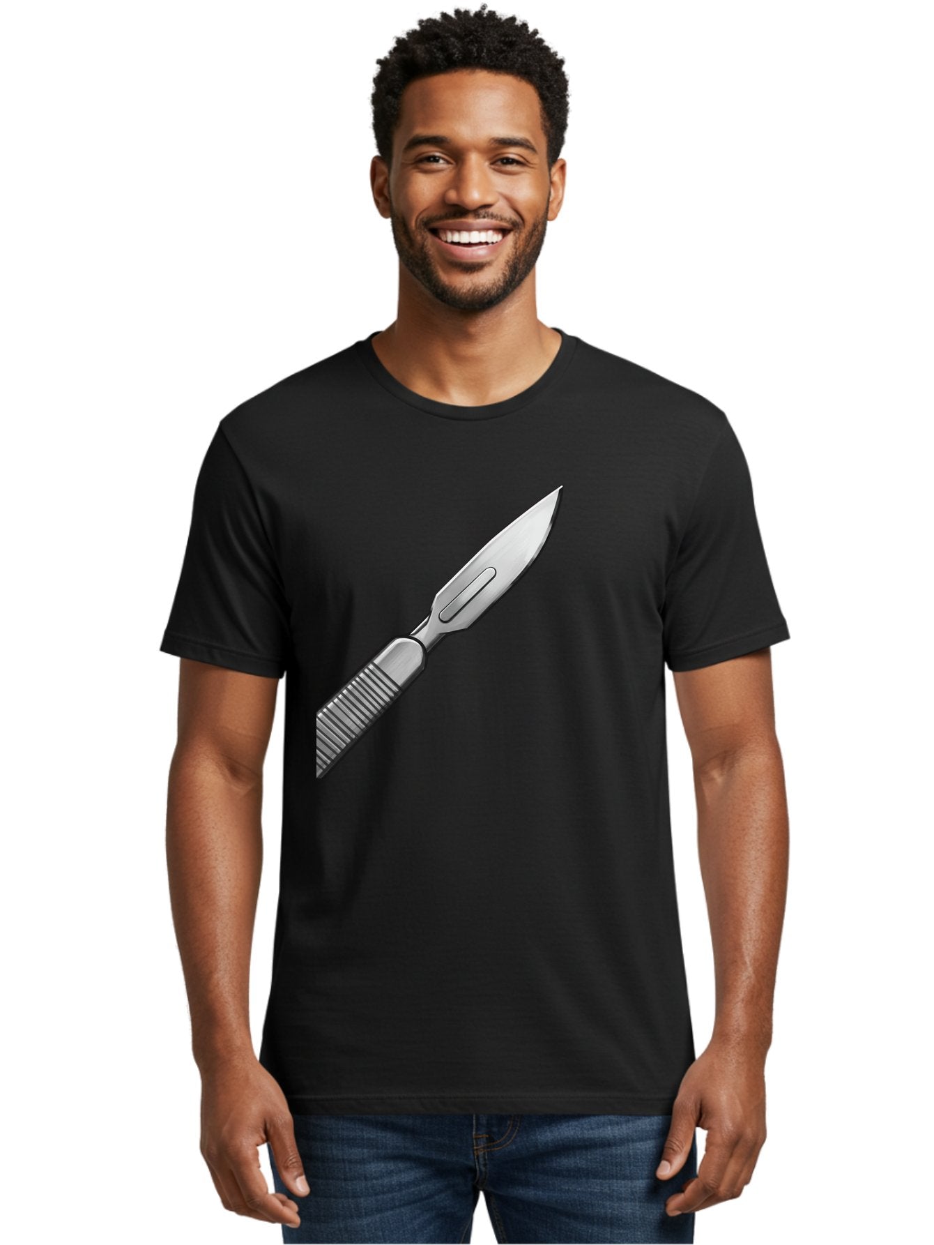 Scalpel Men'S Graphic Tee, 100% Cotton, Comfortable Casual Summer Wear, Machine Washable, Surgical Scalpel, Medical Tool, Sharp Blade, Stainless Steel, Precision Instrument, Surgical Equipment, Medical Illustration Bab386 21